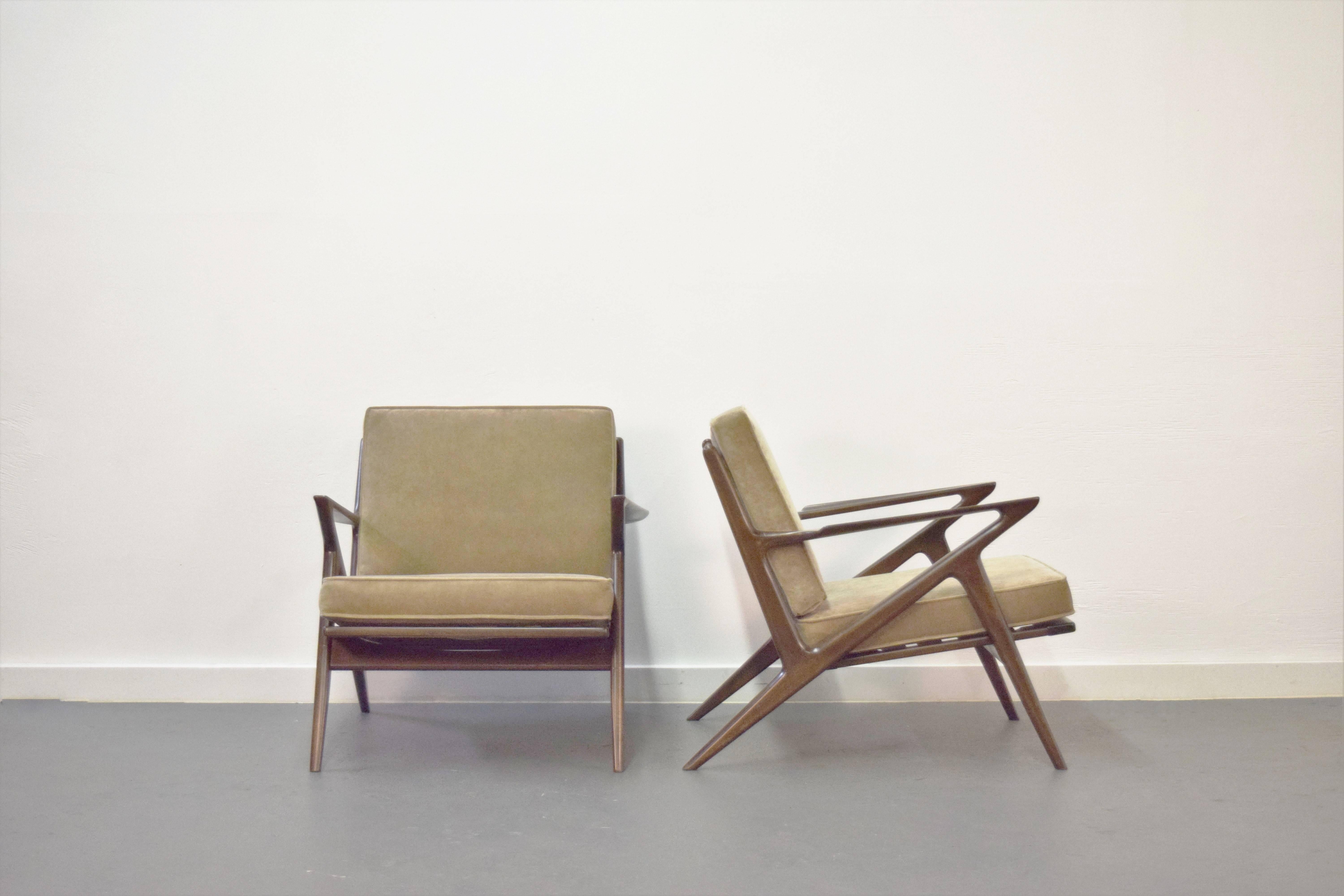 Danish Poul Jensen for Selig Z Lounge Chairs 