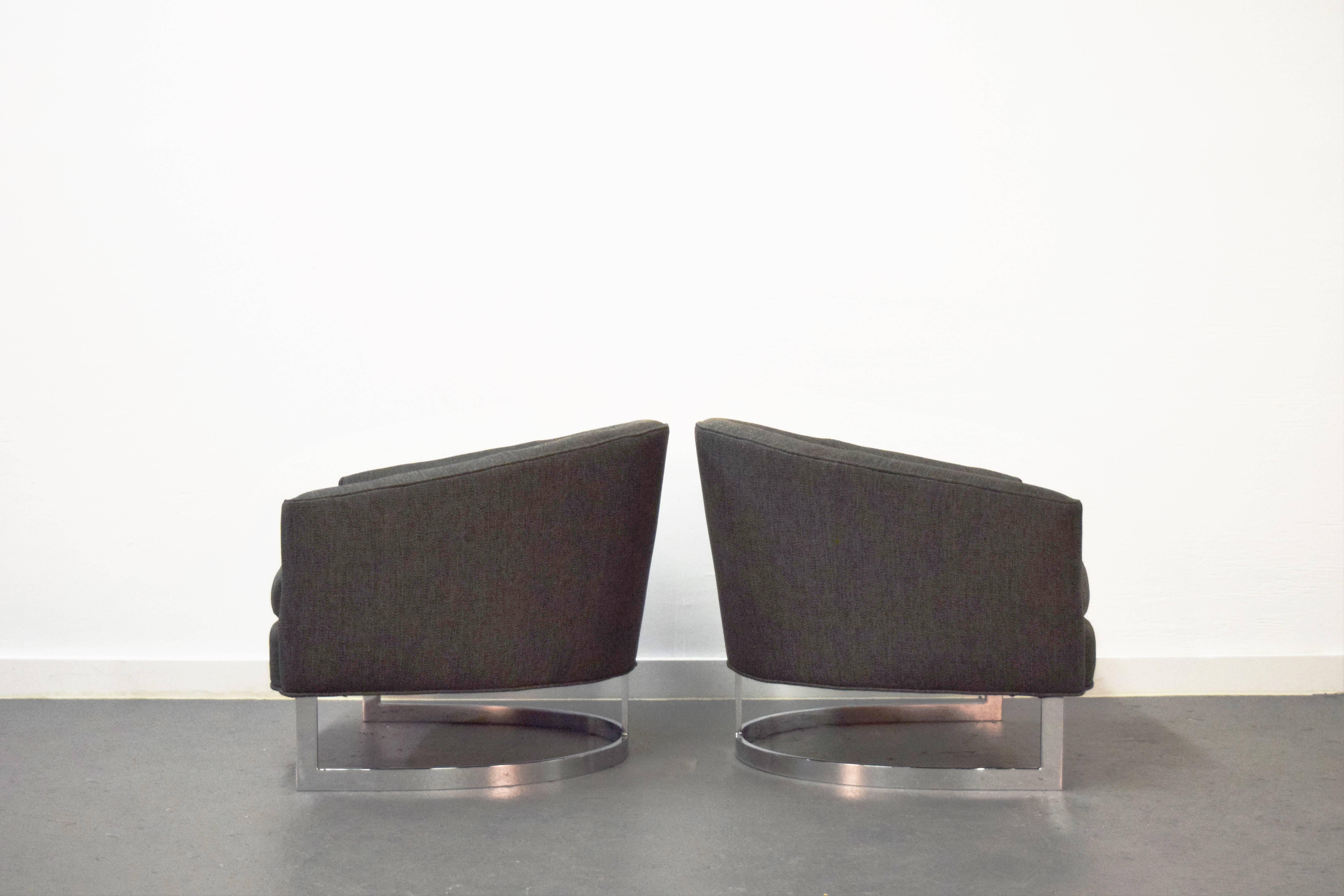 Mid-Century Modern Set of Four Milo Baughman Style Tub Lounge Chairs