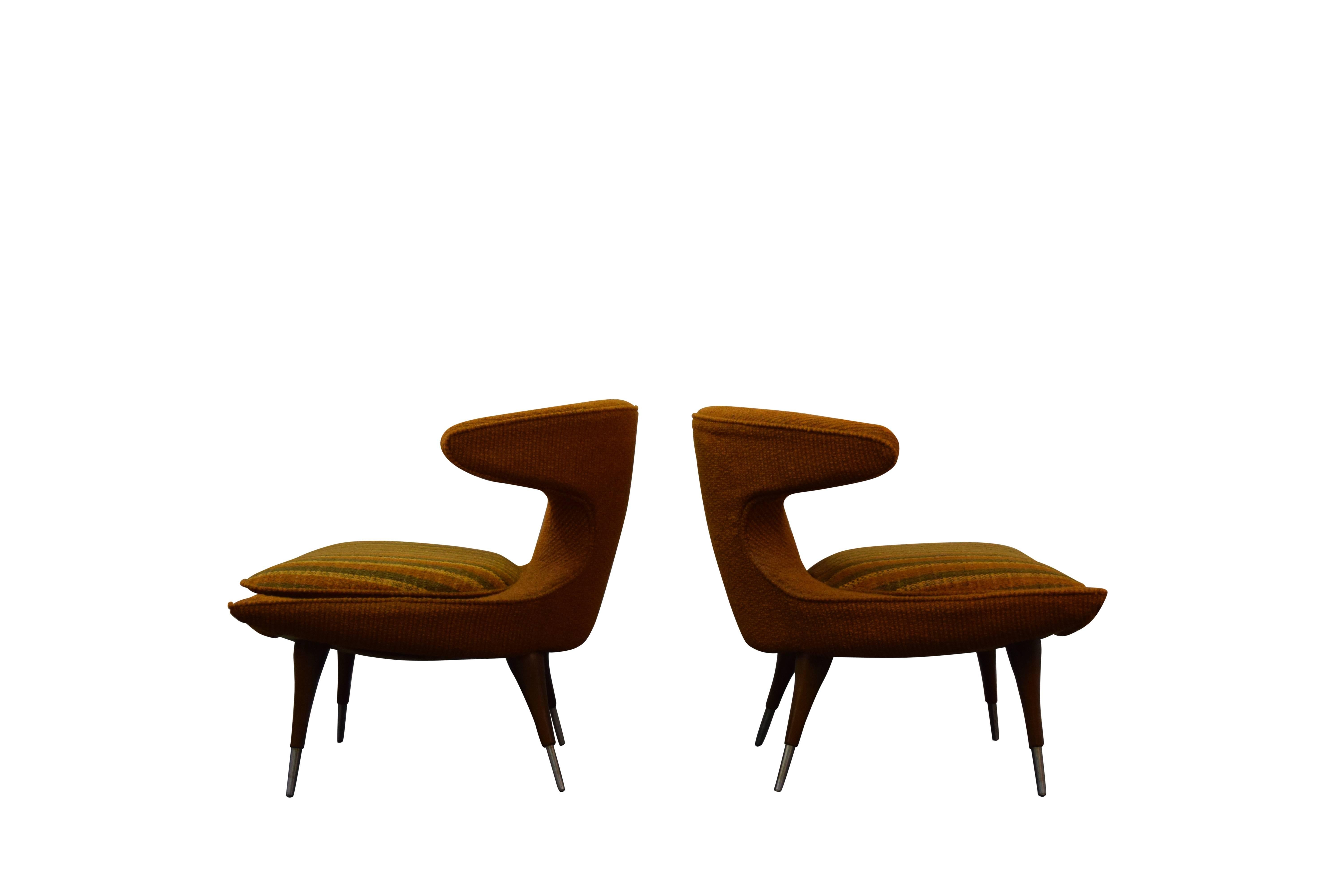 Pair of horn chairs by Karpen of California.