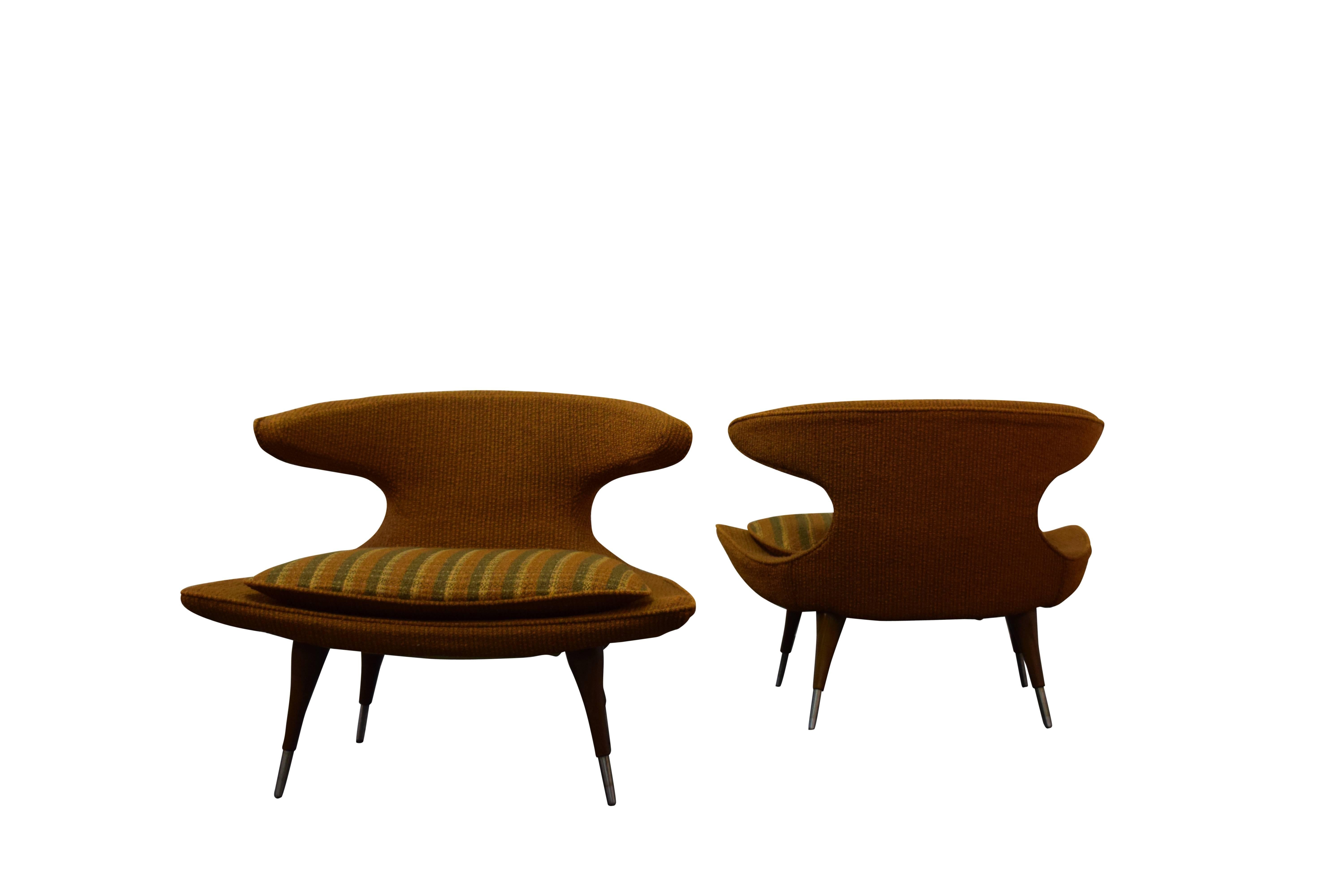 American Pair of Horn Chairs by Karpen of California