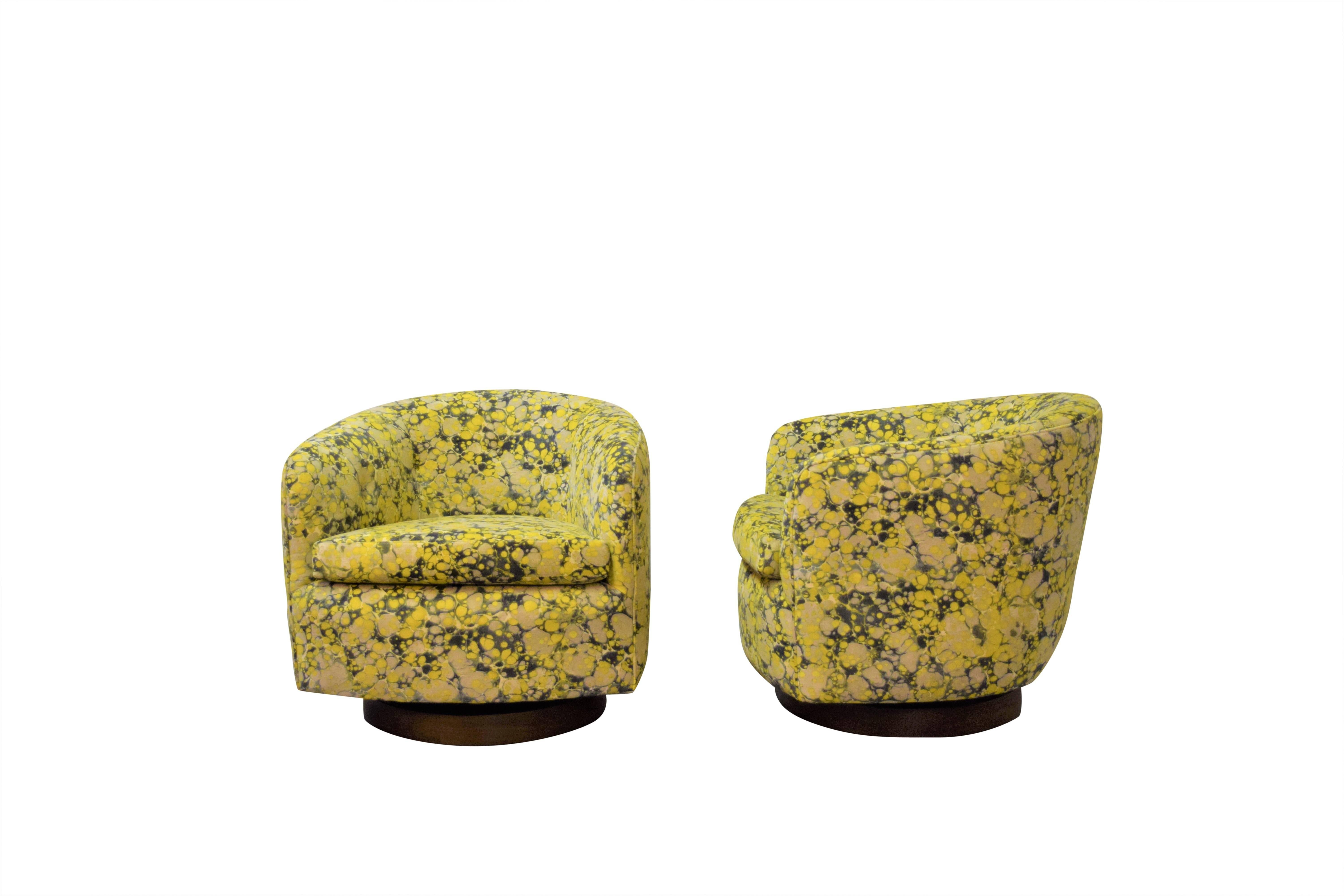 Mid-Century Modern Milo Baughman for Thayer Coggin Swivel Lounge Chairs