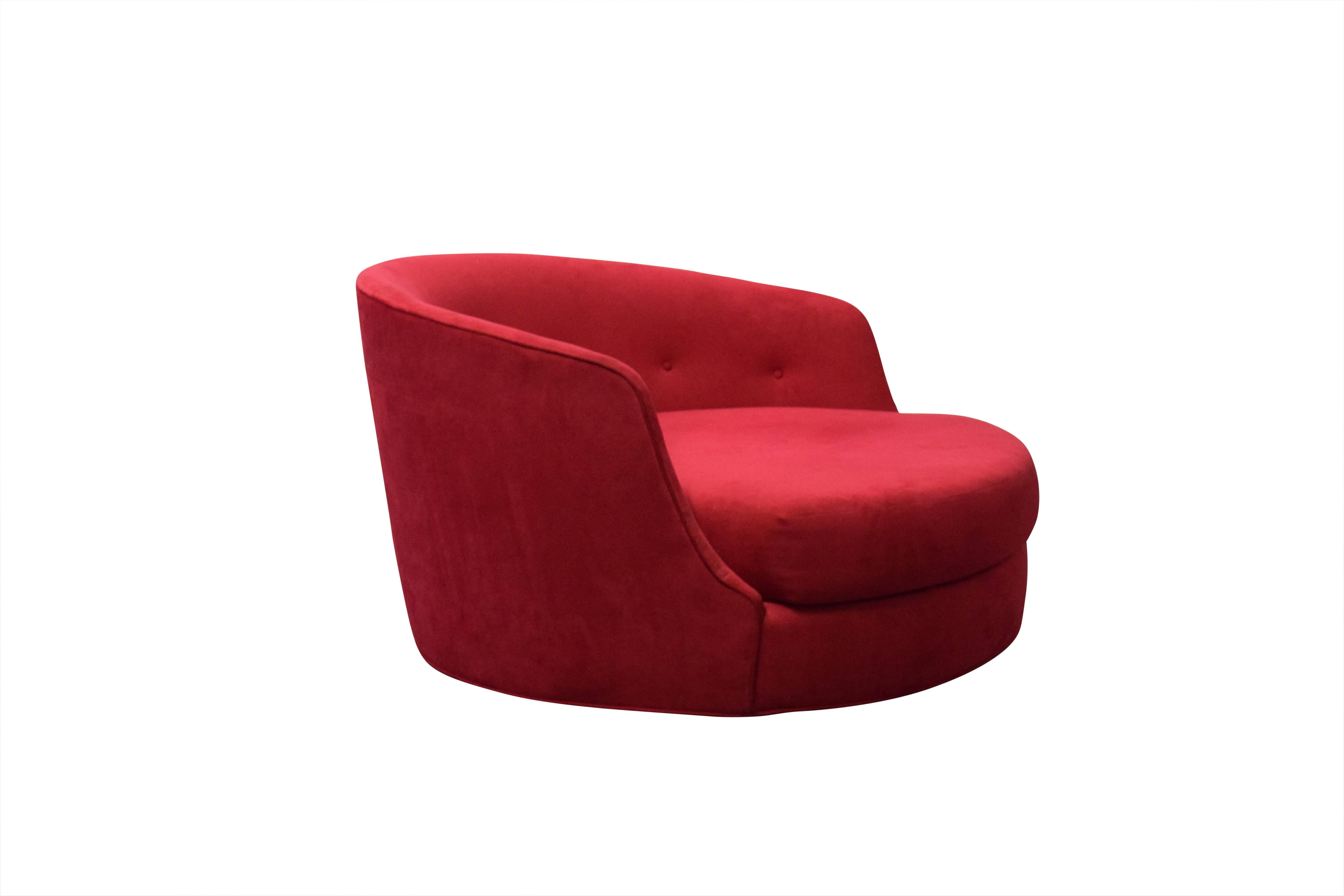 20th Century Large Milo Baughman Swivel Lounge Chair