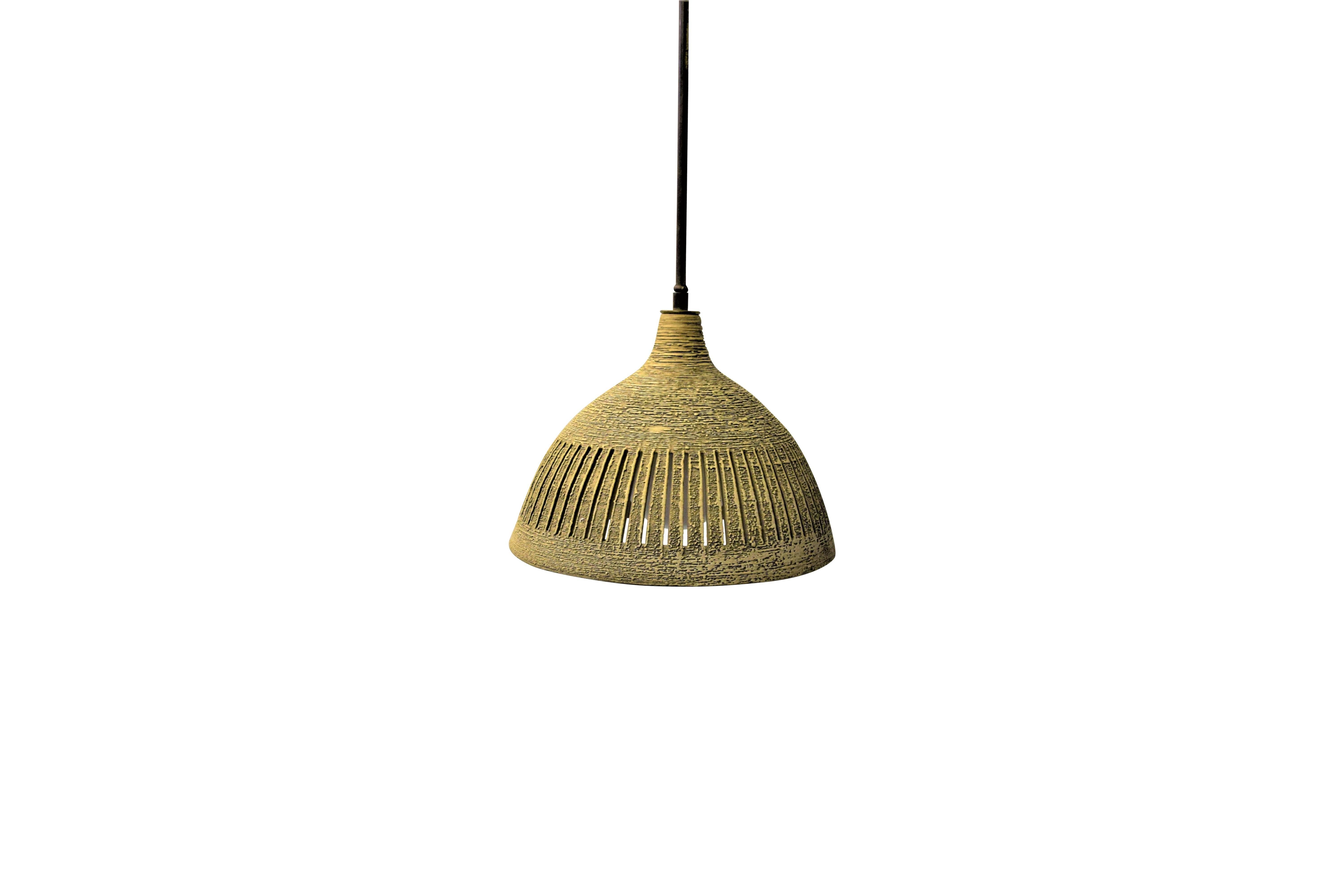 Lee Rosen for Design Technics Ceramic Pendant Lamp In Excellent Condition In Middlesex, NJ