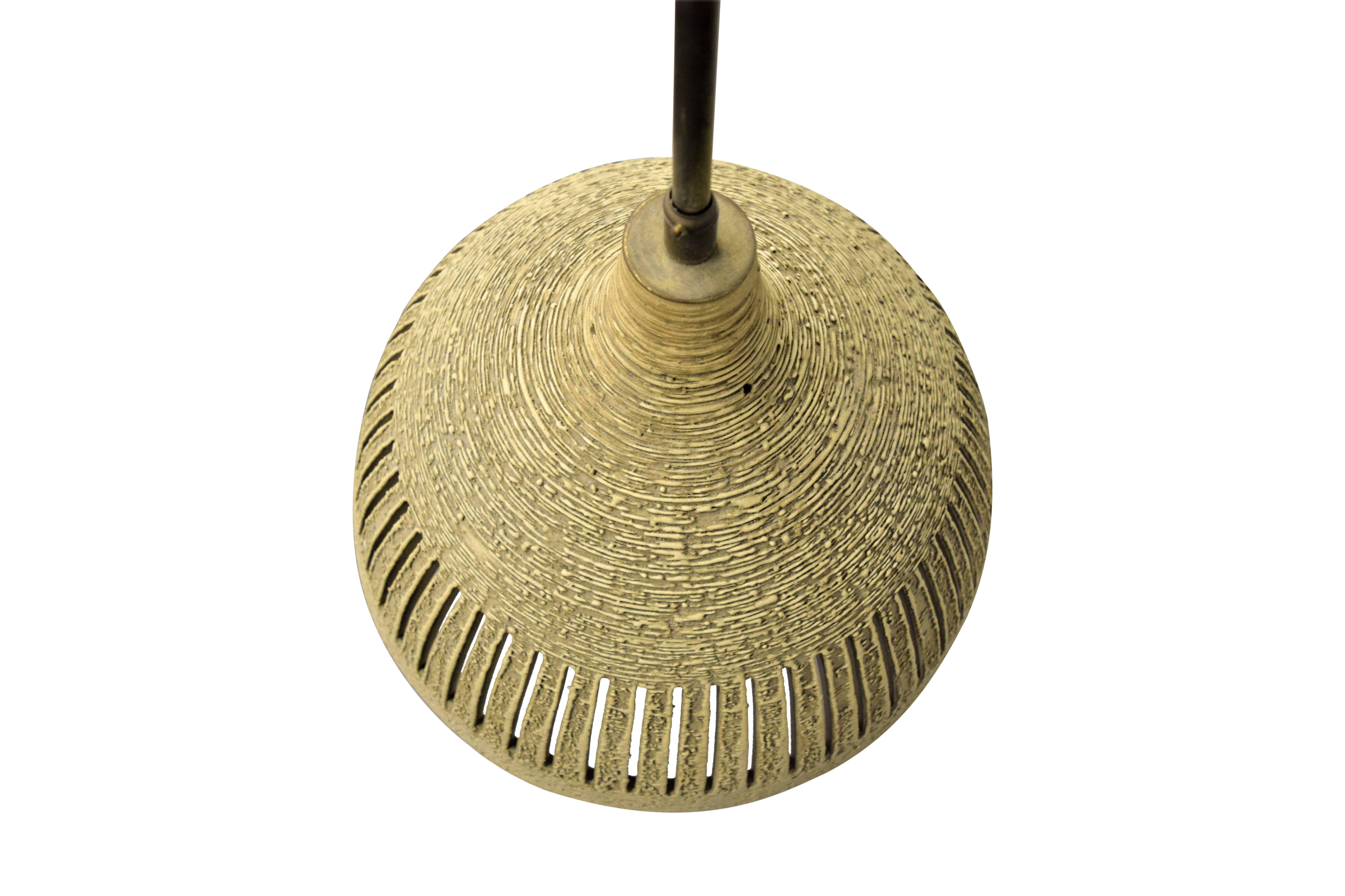 20th Century Lee Rosen for Design Technics Ceramic Pendant Lamp