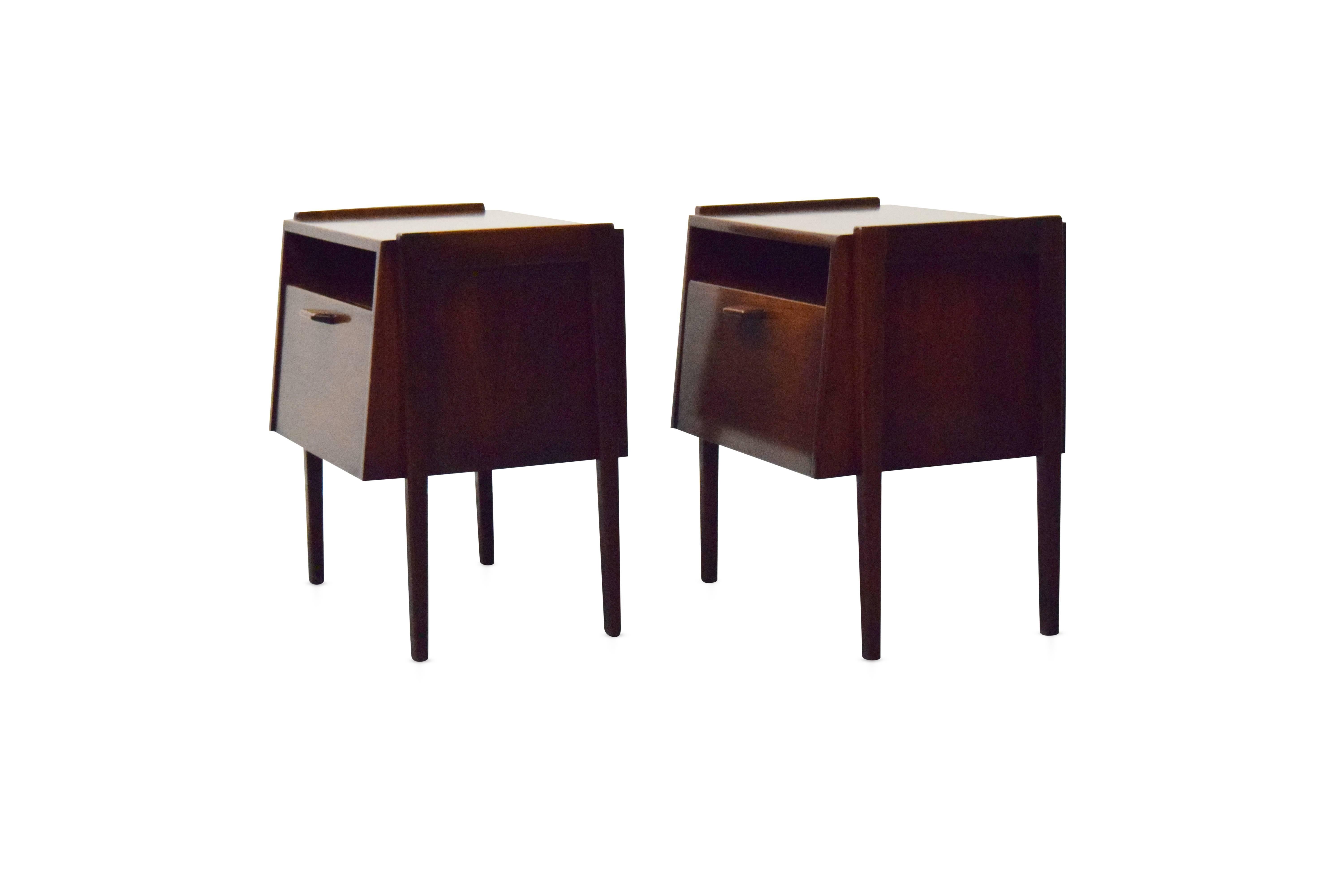 American Pair of Jens Risom Nightstands or End Tables
