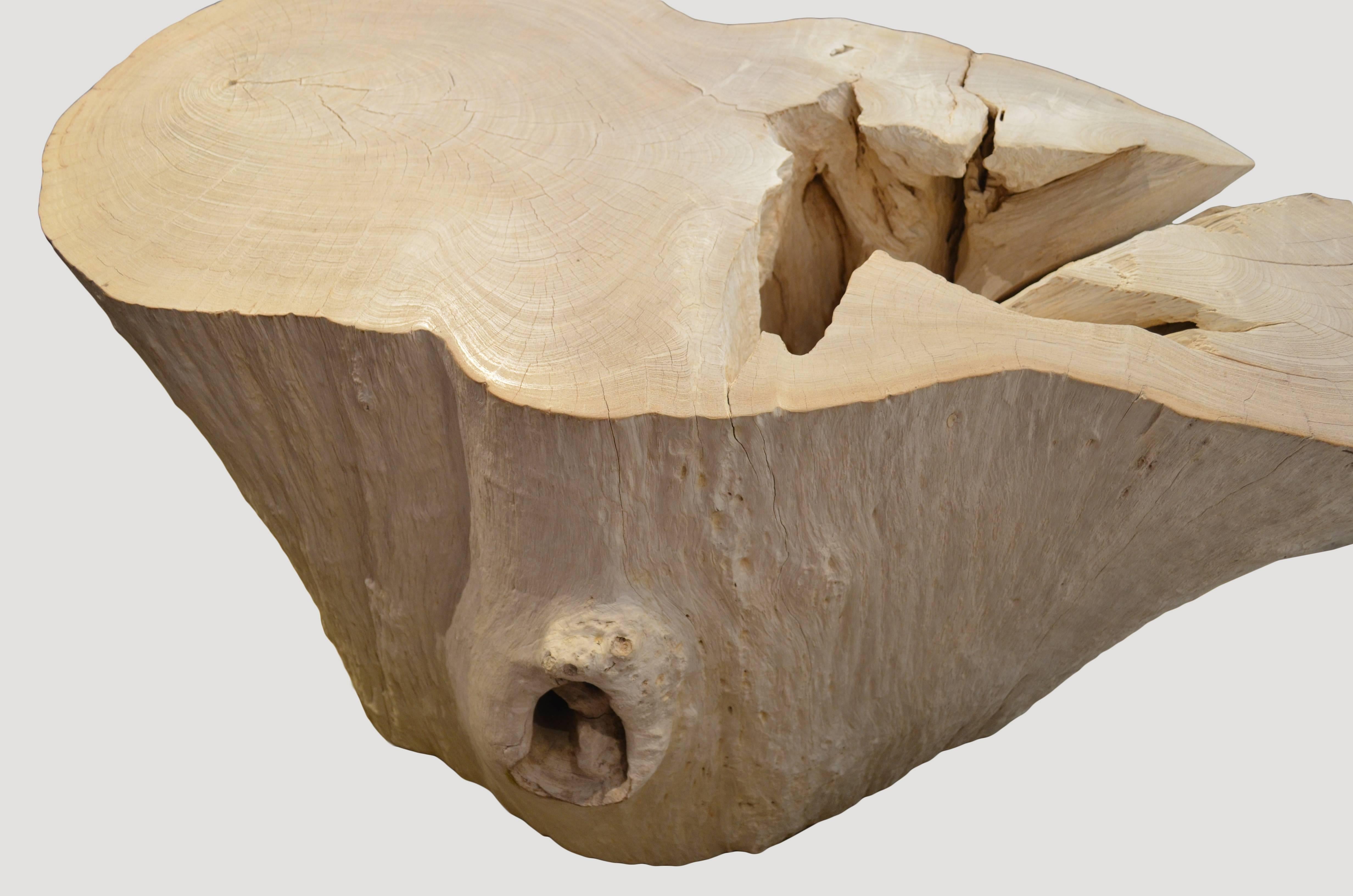 Organique Console Andrianna Shamaris St. Barts en bois de teck en vente