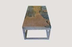 Andrianna Shamaris St. Barts Teak Wood Coffee Table with Resin