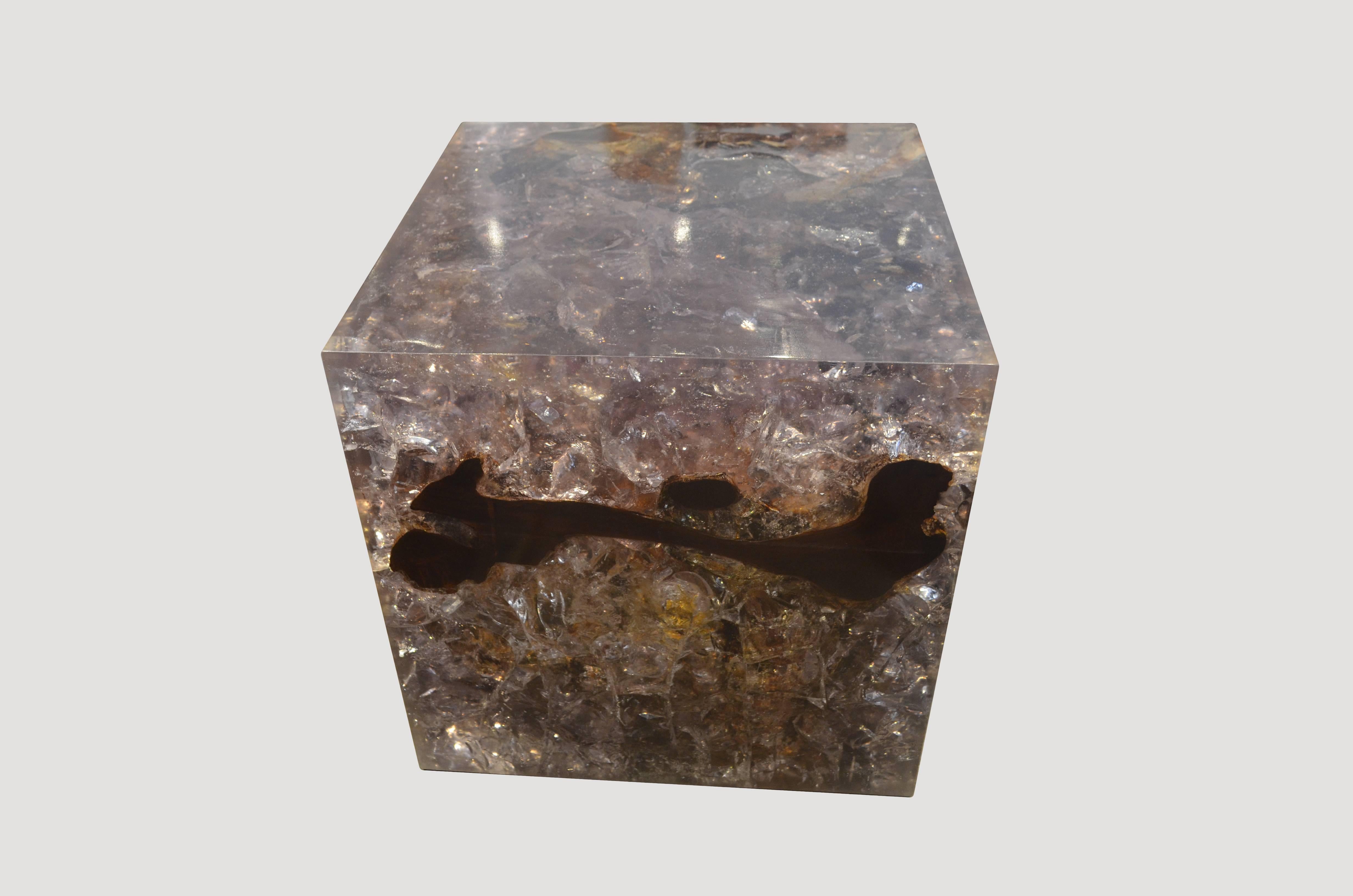 Contemporary Andrianna Shamaris Cracked Resin Cocktail Table