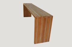 Andrianna Shamaris Shell Inlay Teak Wood Console