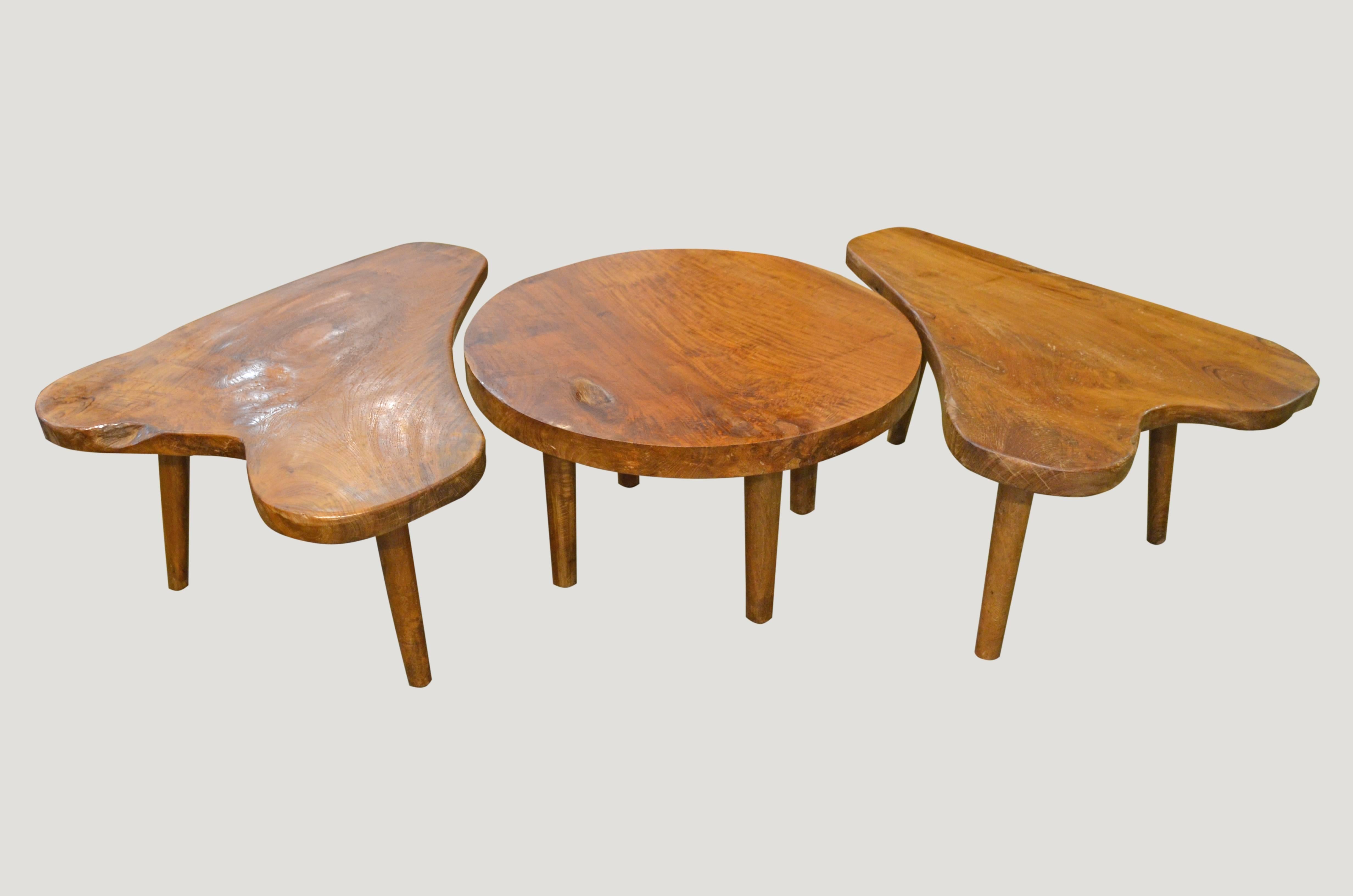 Mid-Century Modern Andrianna Shamaris Mid-Century Style Organic Teak Wood Coffee Table For Sale