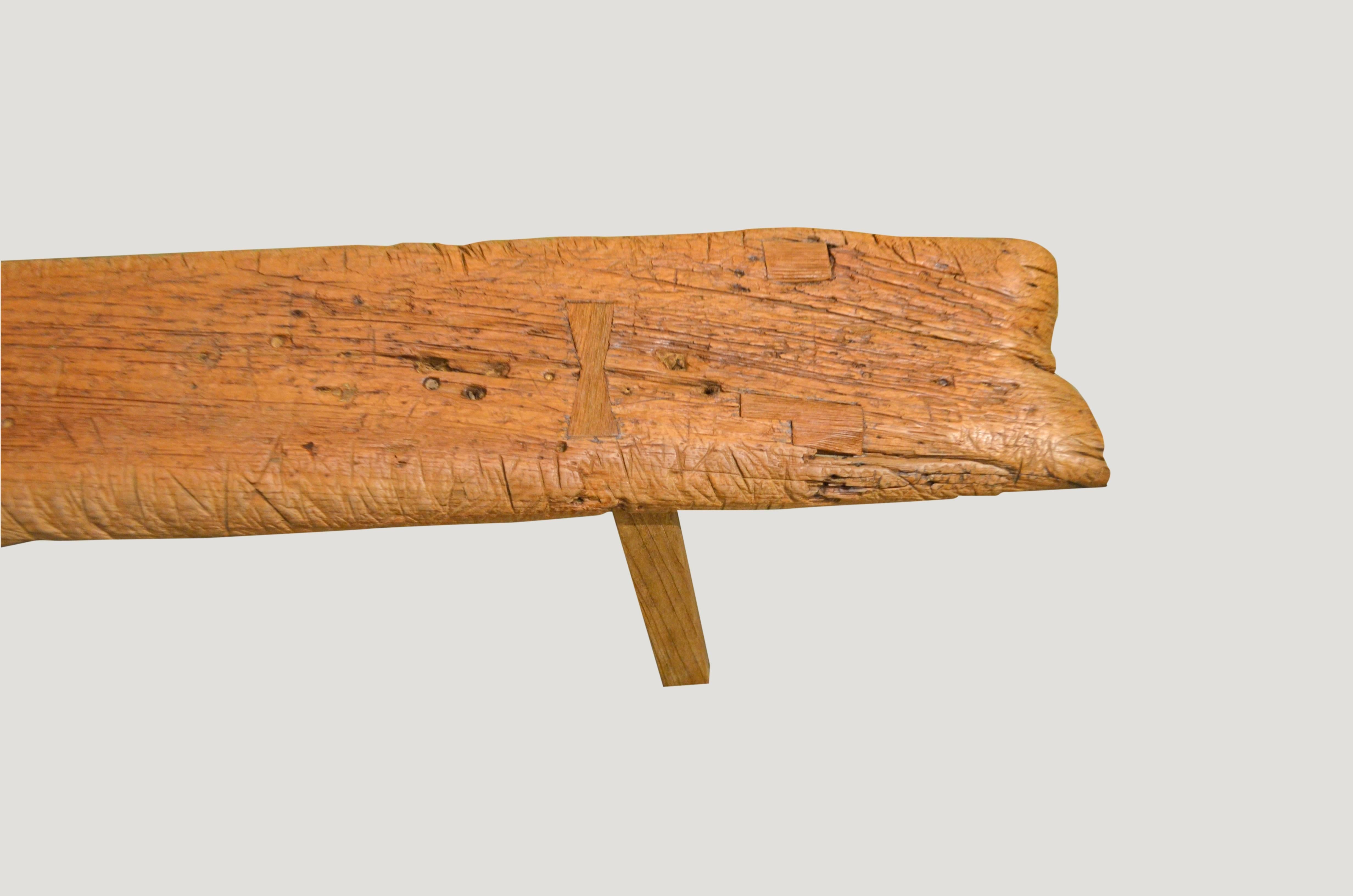 Primitive Wabi-Sabi Teak Wood Bench