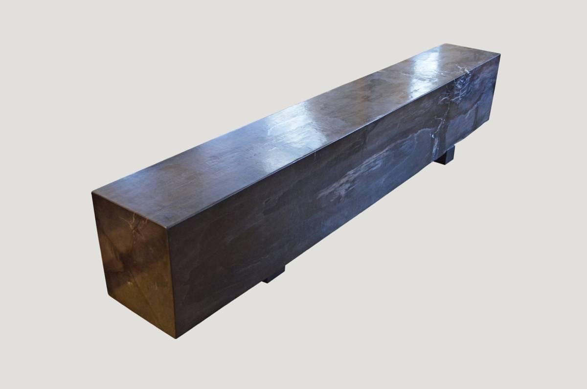 Organic Modern Petrified Wood Log Bench