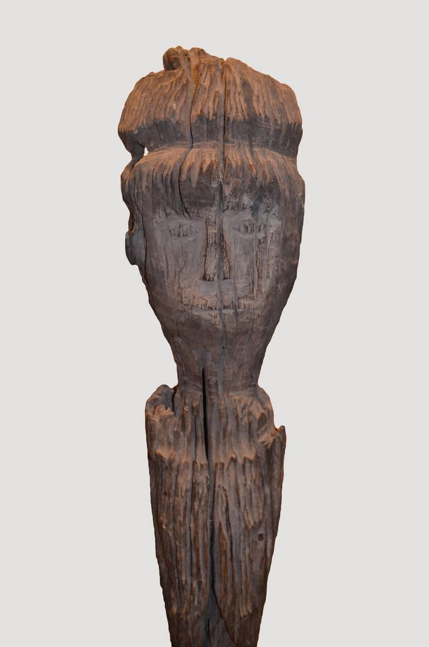 Primitive Andrianna Shamaris Iron Wood Statue from Borneo