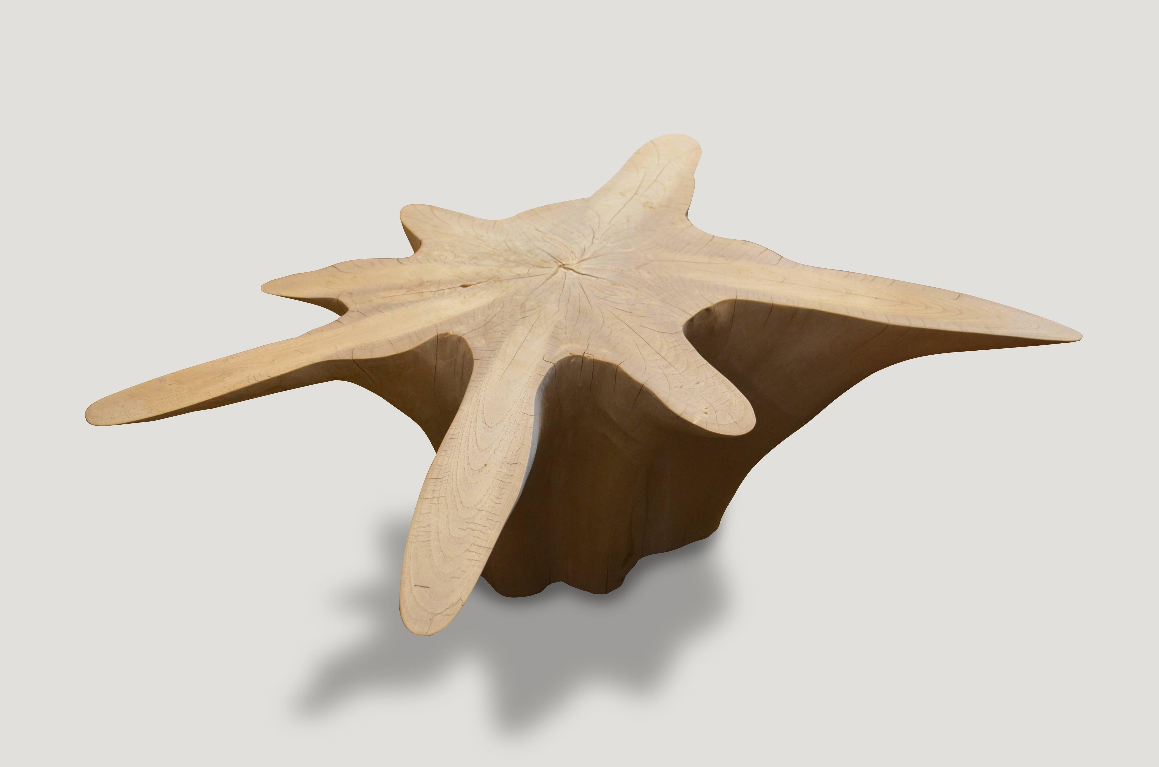 Organic Modern Star Shaped Teak Wood Coffee Table