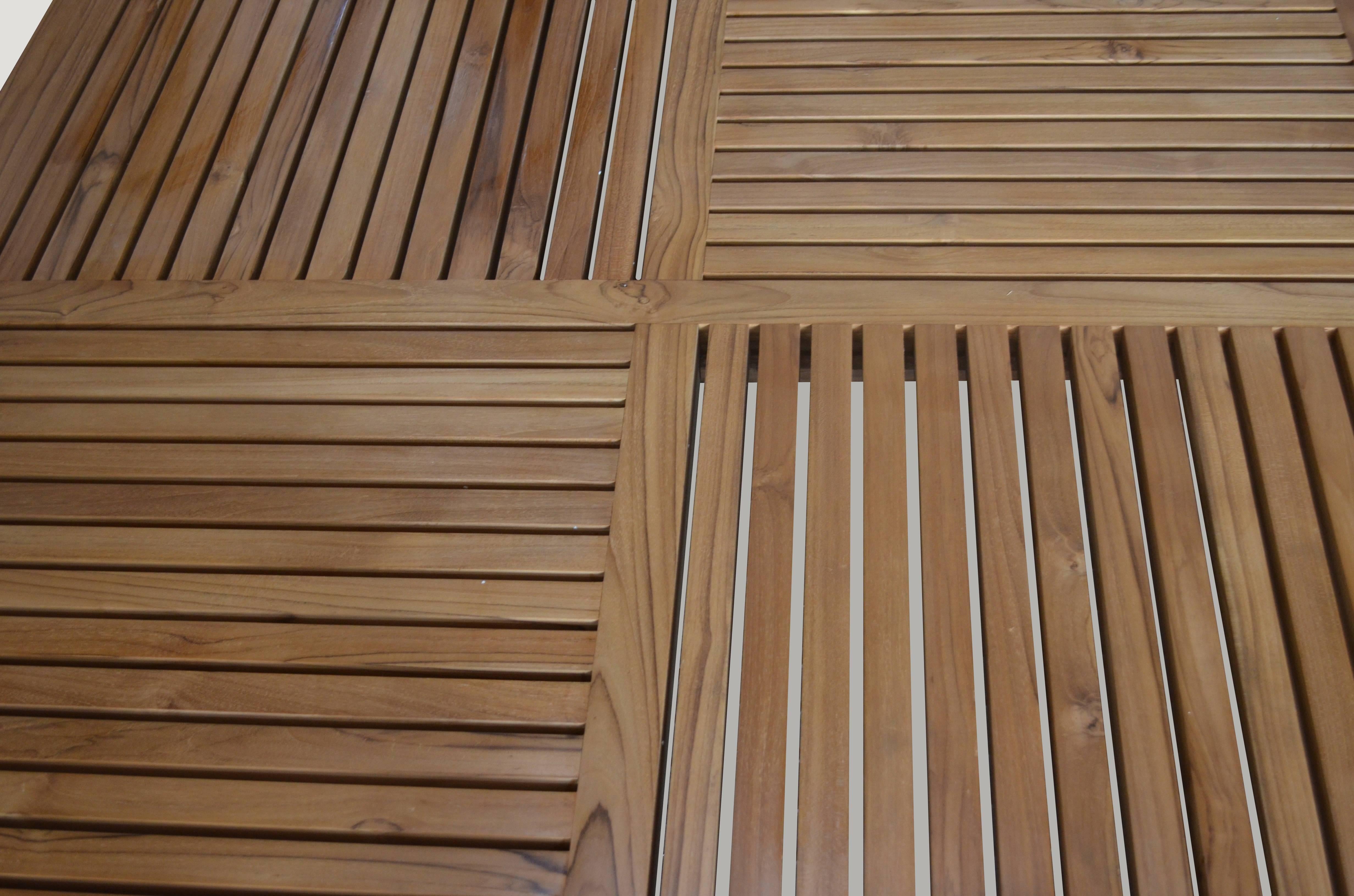 slatted wood coffee table