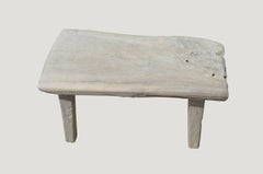 Andrianna Shamaris Bleached Teak Wood Side Table, Coffee Table or Bench
