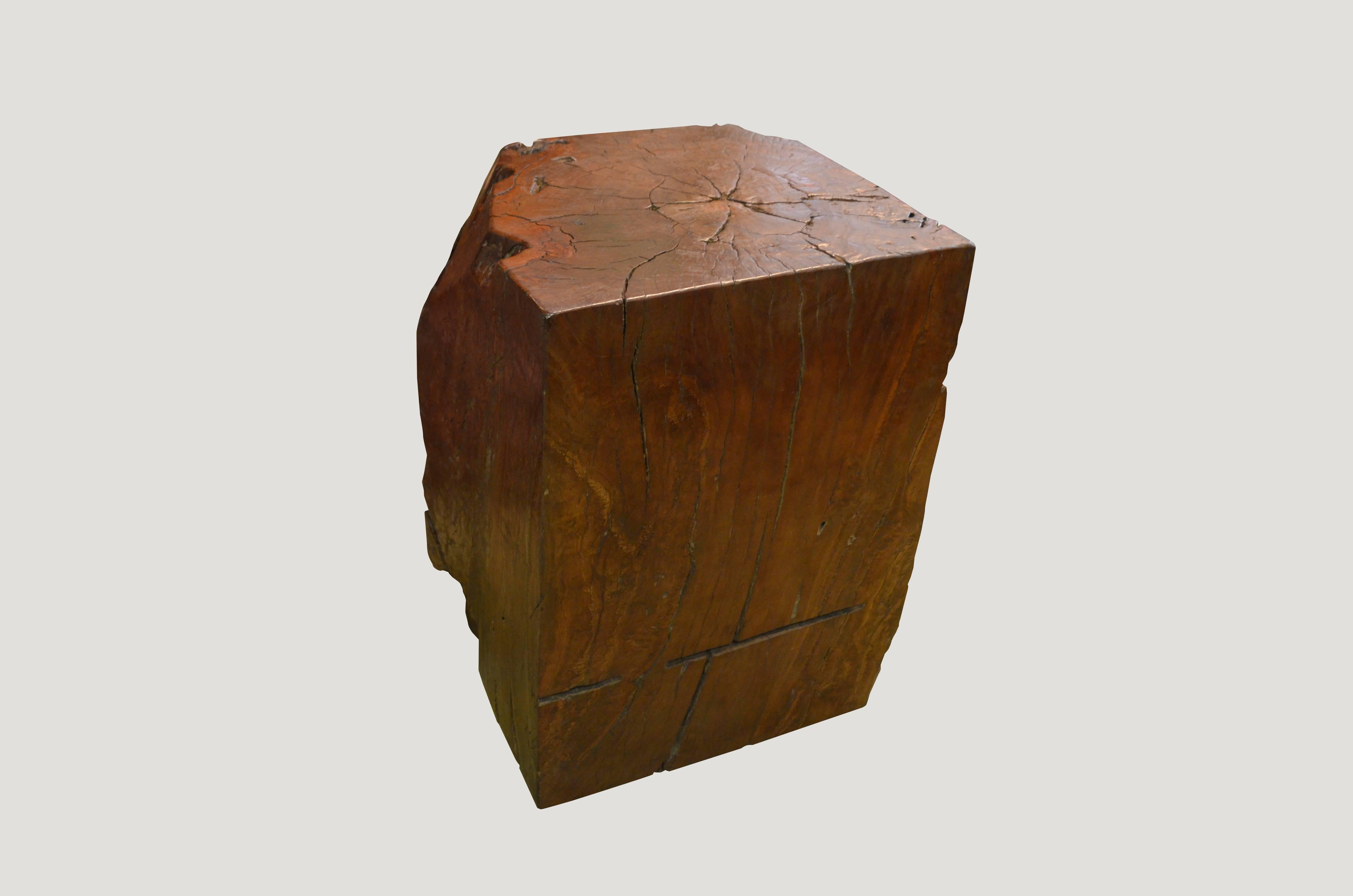 Single mahoni root wood side table or pedestal stained chestnut.

Andrianna Shamaris, Inc. The Leader In Modern Organic Design