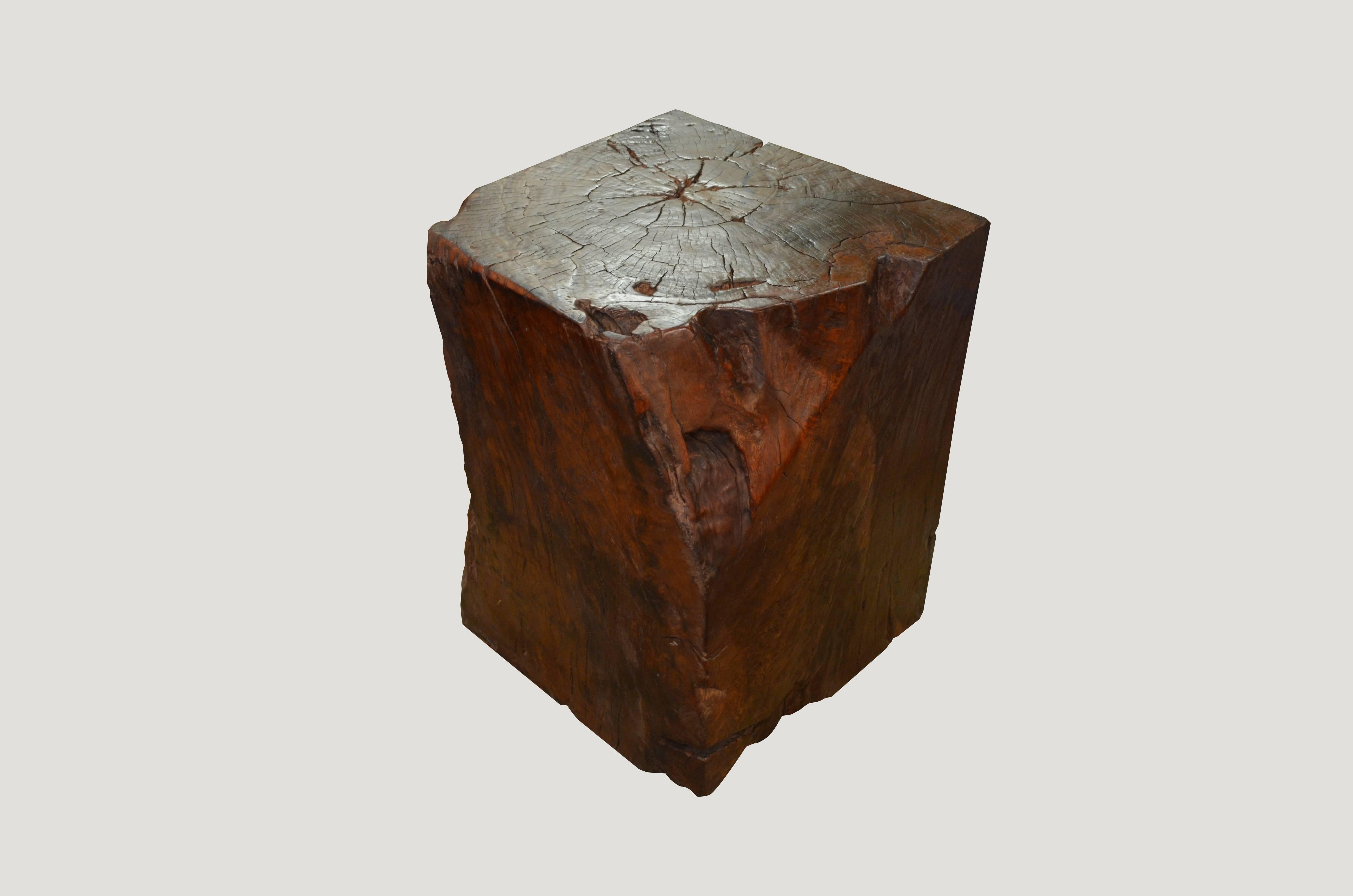 Andrianna Shamaris Organic Mahoni Wood Side Table In Excellent Condition In New York, NY