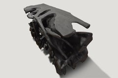Andrianna Shamaris Charred Teak Wood Console or Coffee Table