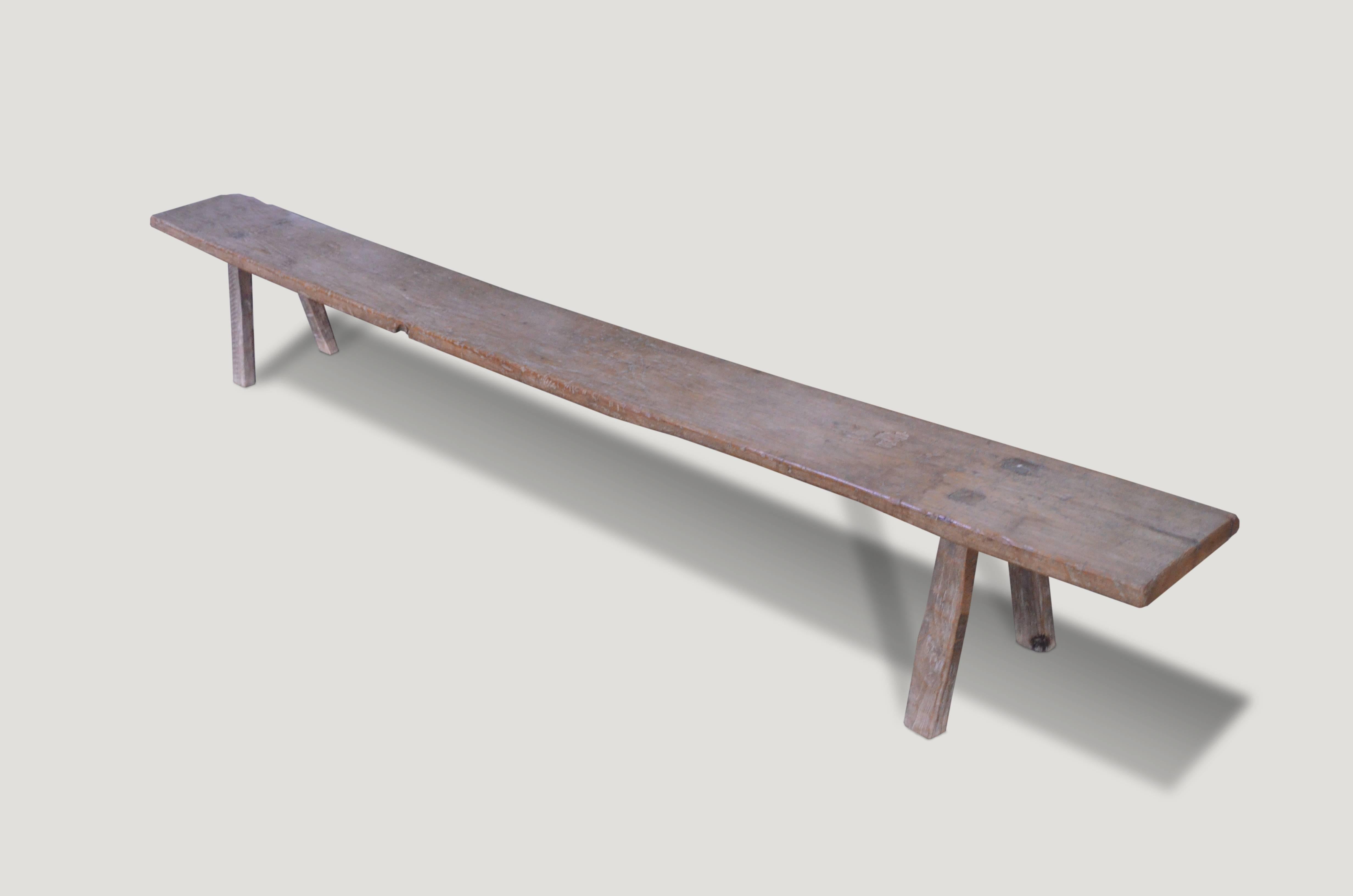 Primitive Andrianna Shamaris Antique Teak Wood Long Bench or Shelf