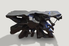 Andrianna Shamaris Charred Teak Wood Console or Coffee Table