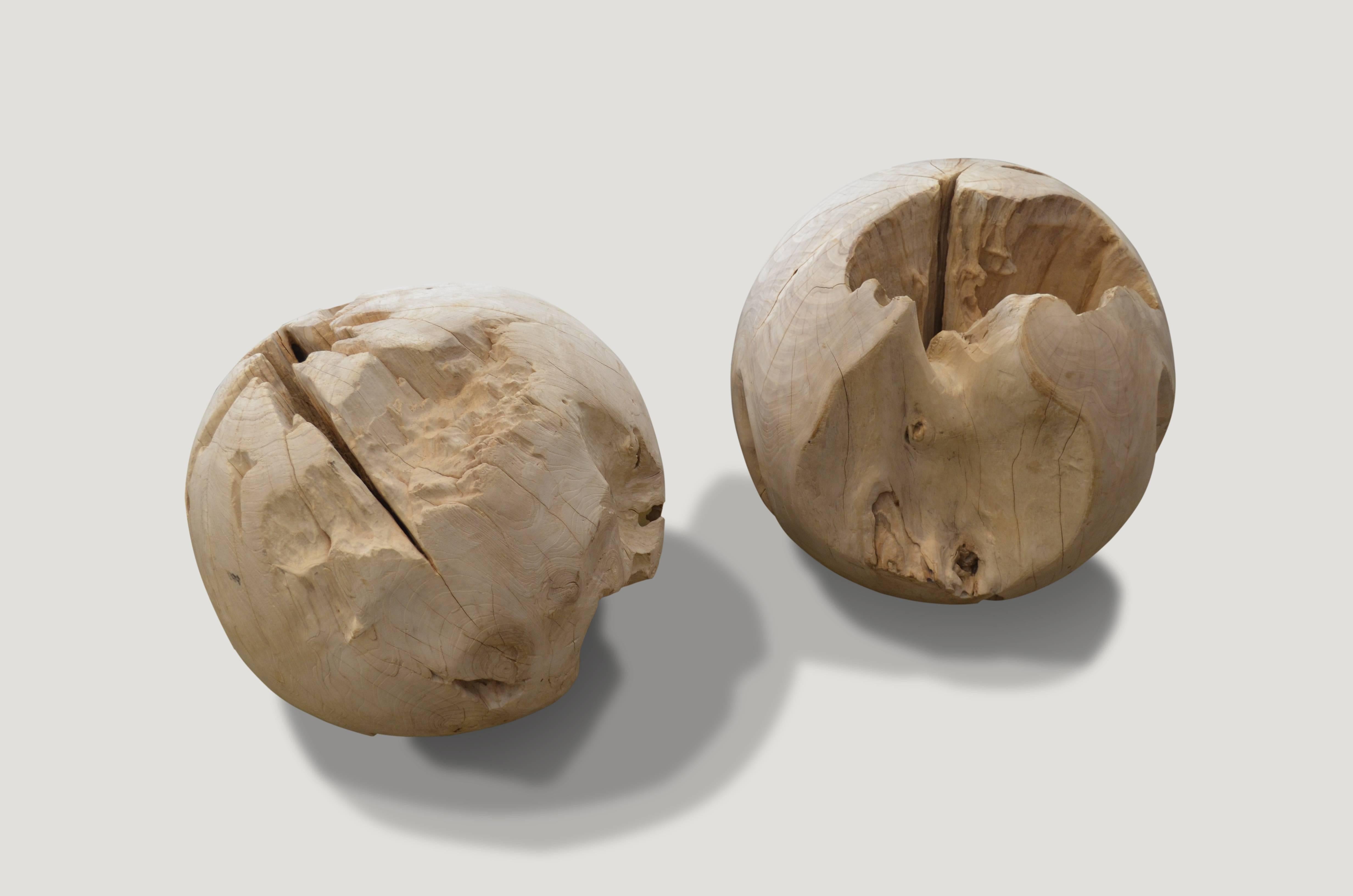 Beautiful organic teak wood root, bleached and shaped into a sphere.

Andrianna Shamaris, Inc. The Leader In Modern Organic Design™
