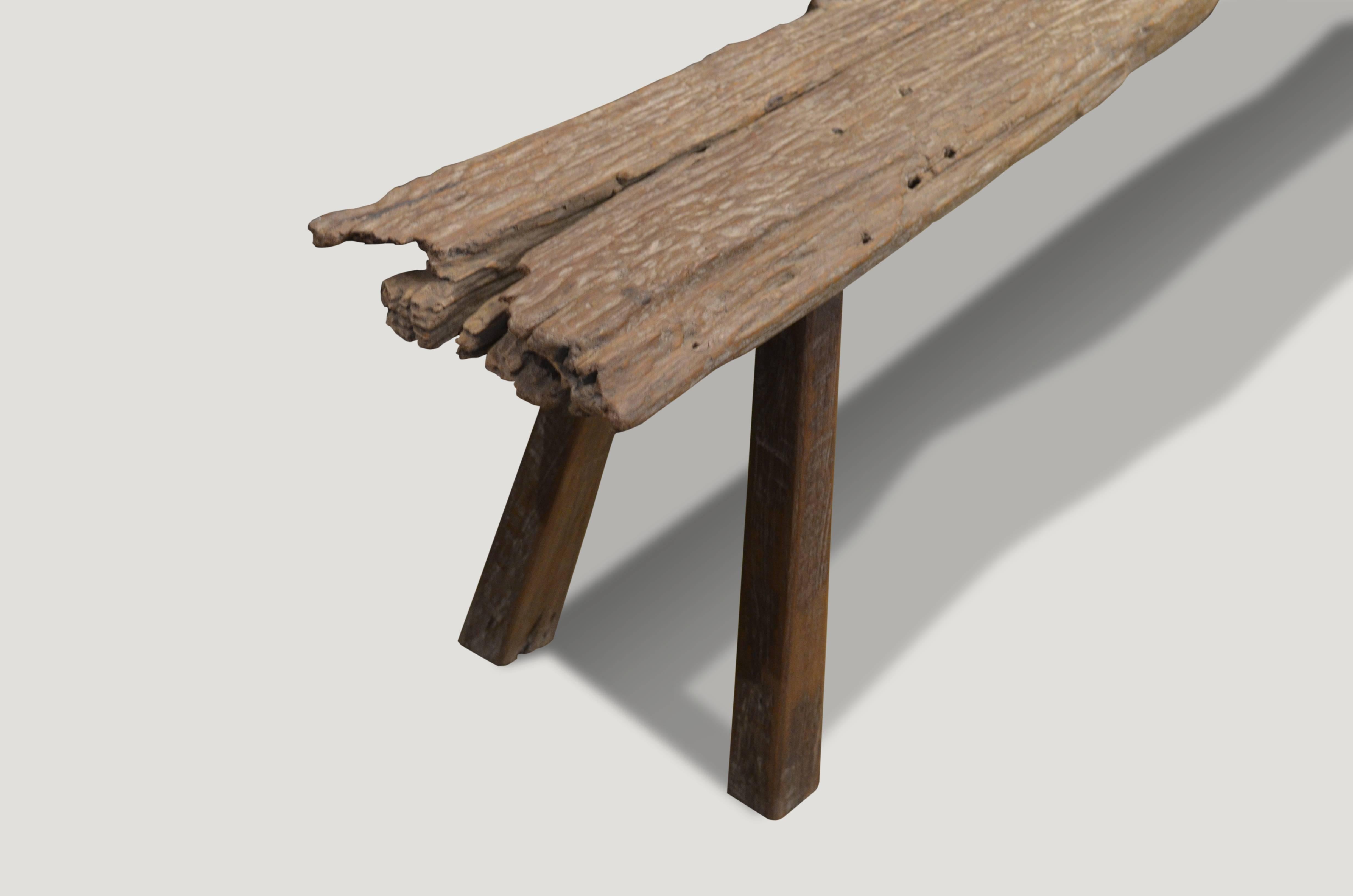 Andrianna Shamaris Erosion Teak Wood Wabi Bench or Shelf In Excellent Condition In New York, NY