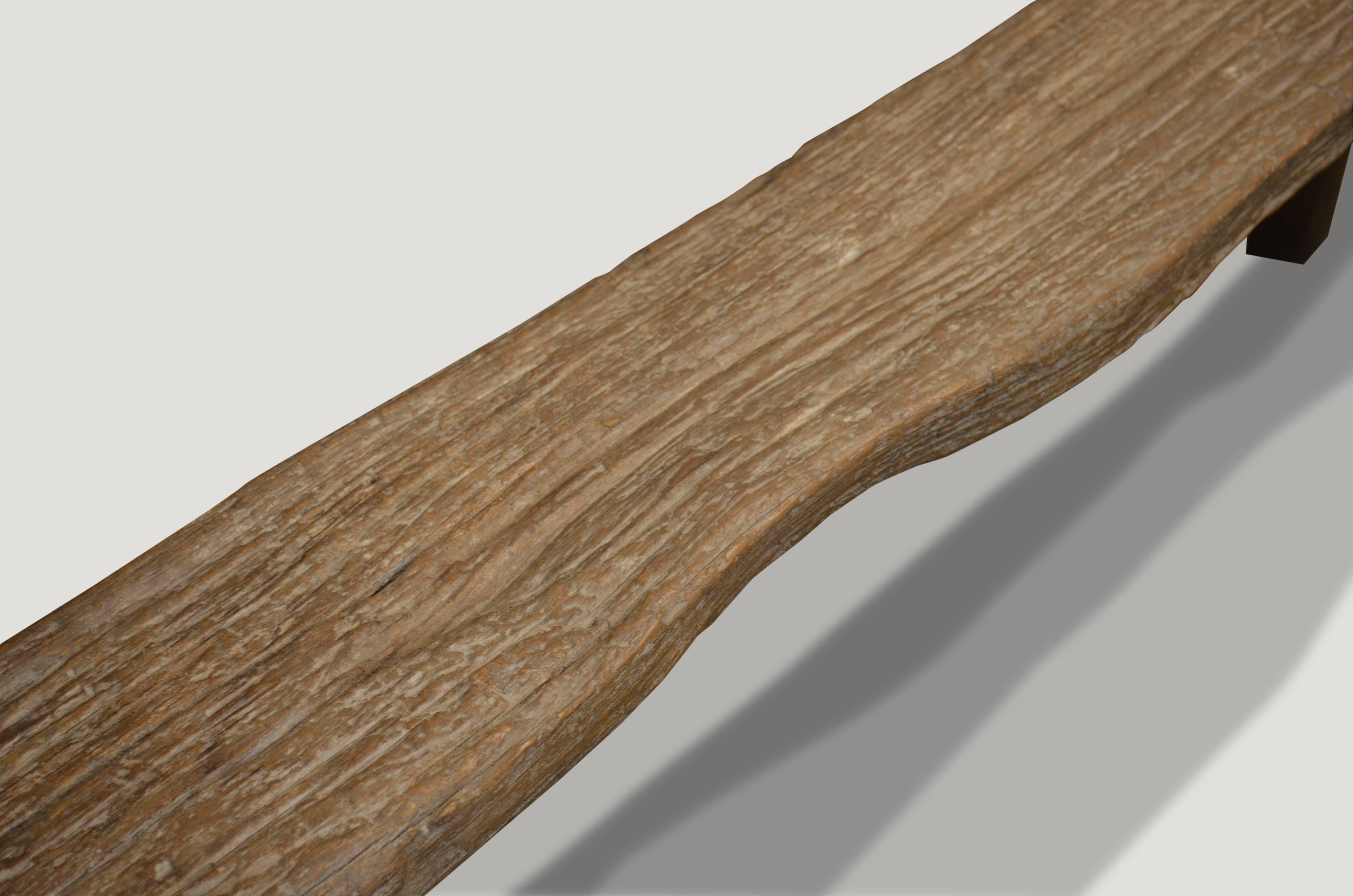 Primitive Andrianna Shamaris Erosion Teak Wood Wabi Bench or Shelf