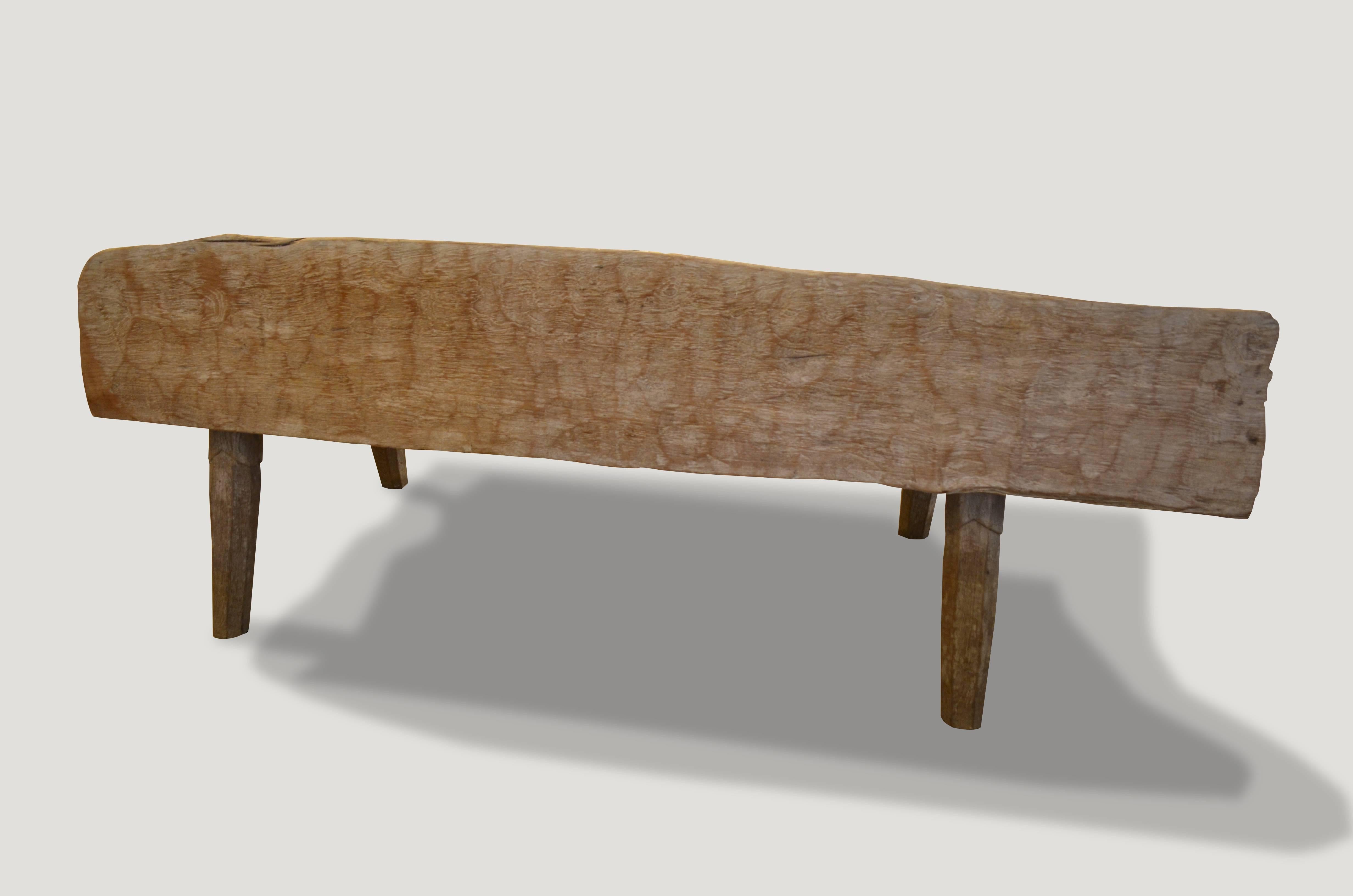 Andrianna Shamaris Museum Quality Wabi-Sabi Teak Wood Bench In Excellent Condition For Sale In New York, NY