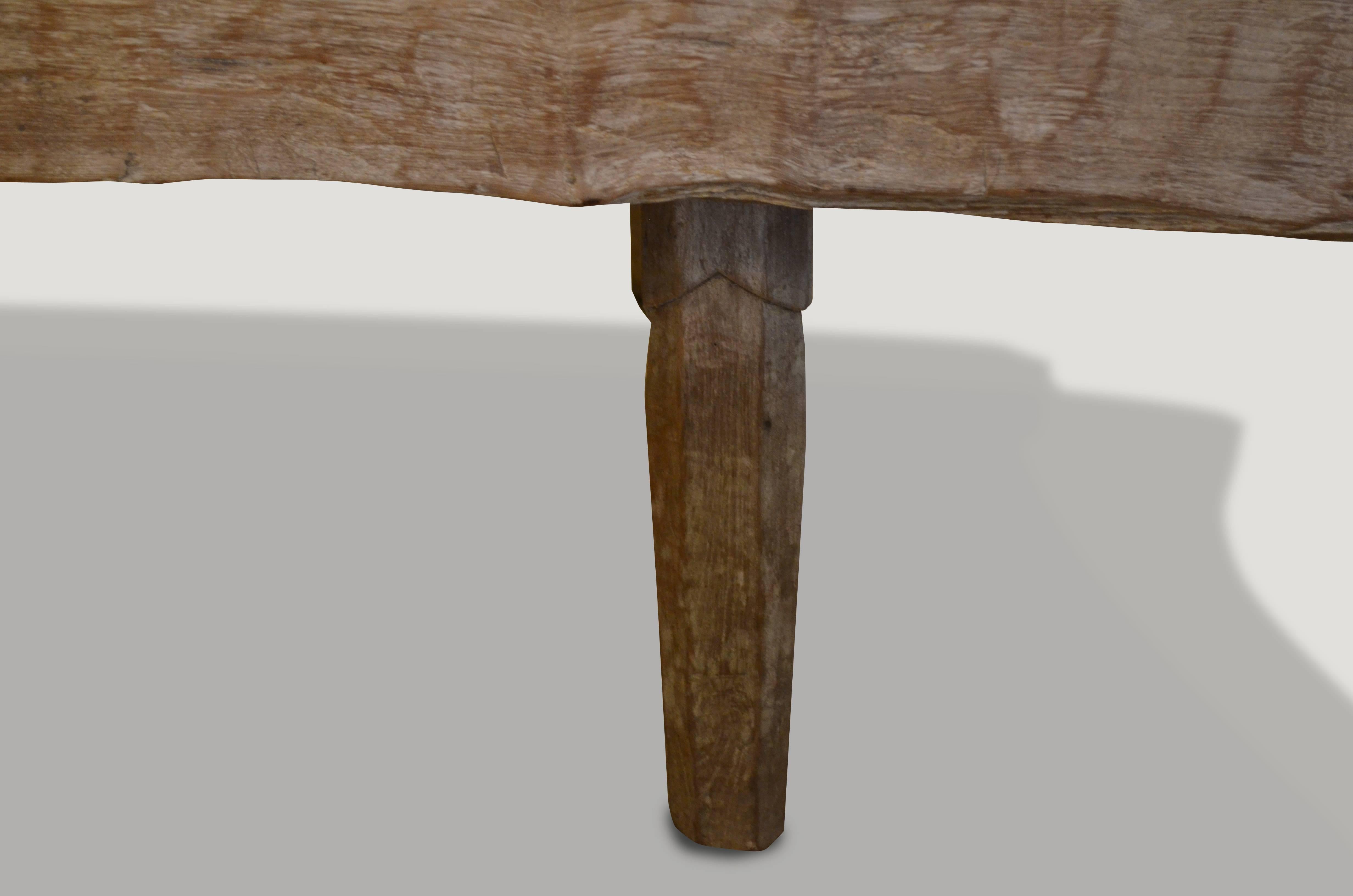 Early 20th Century Andrianna Shamaris Museum Quality Wabi-Sabi Teak Wood Bench For Sale