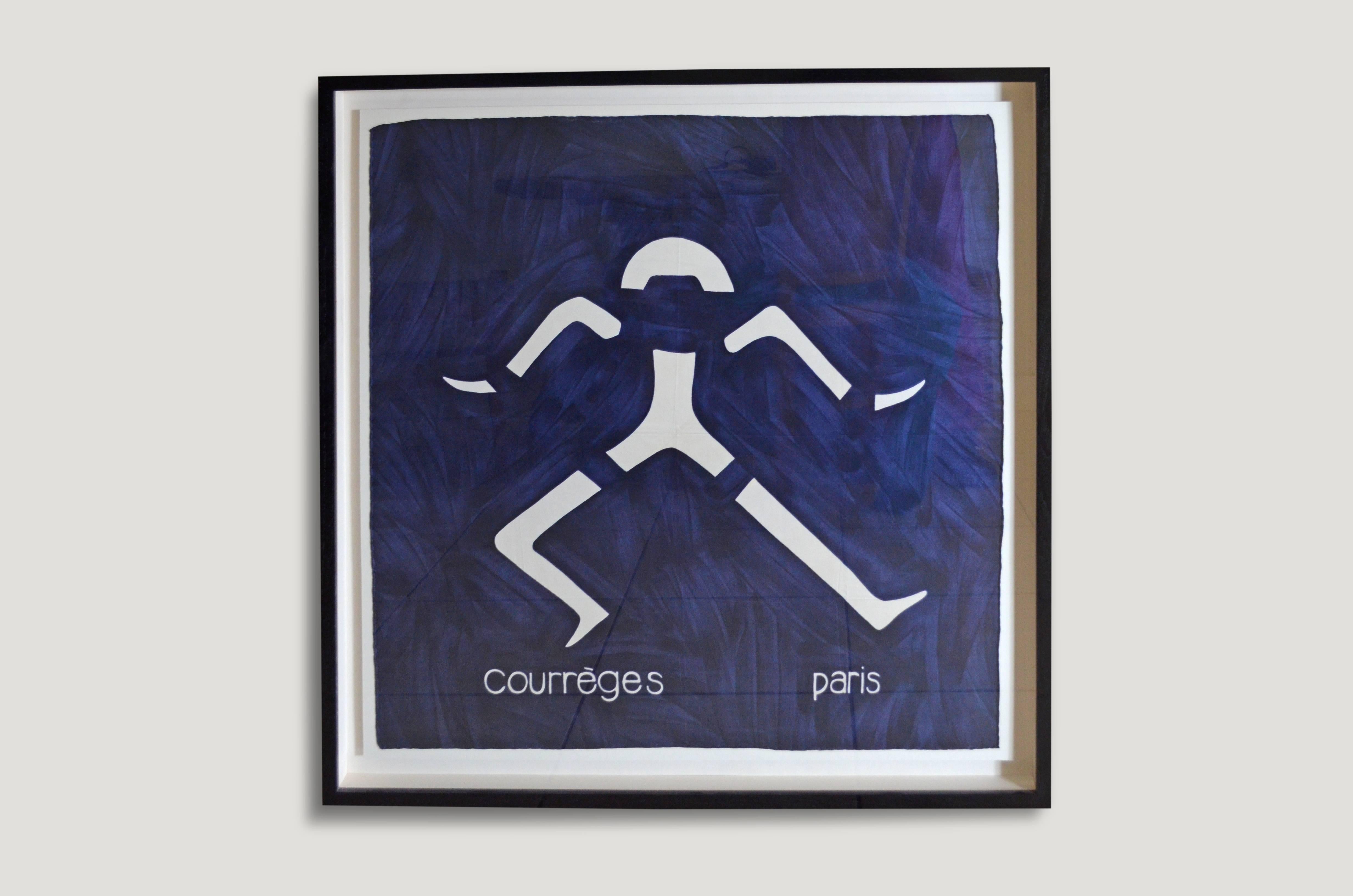 Rare, vintage Courrèges scarf from Paris in excellent condition. Set in a modern espresso stained teak boxed frame.

Andrianna Shamaris. The Leader In Modern Organic Design™