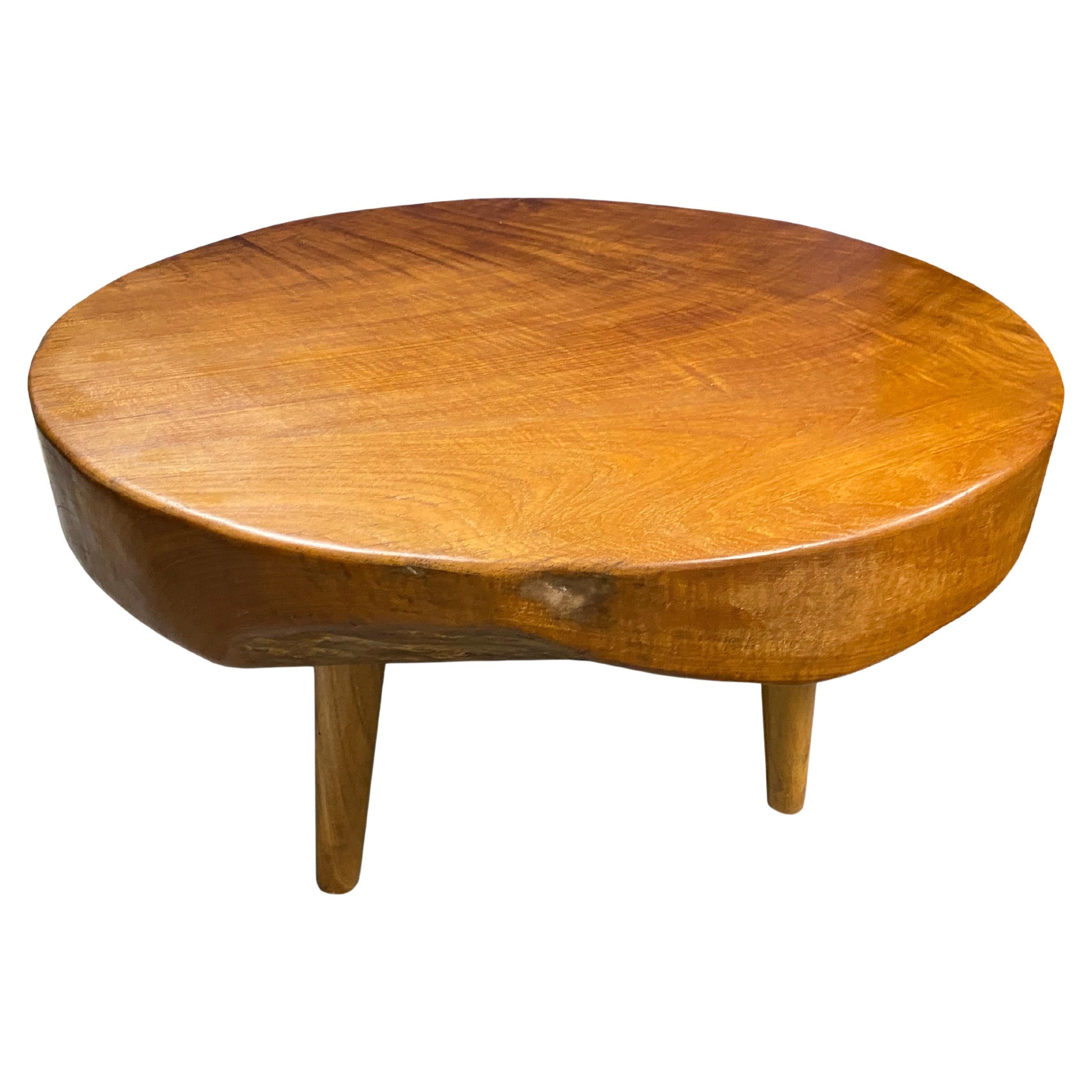 Andrianna Shamaris Mid Century Style Round Coffee Table For Sale