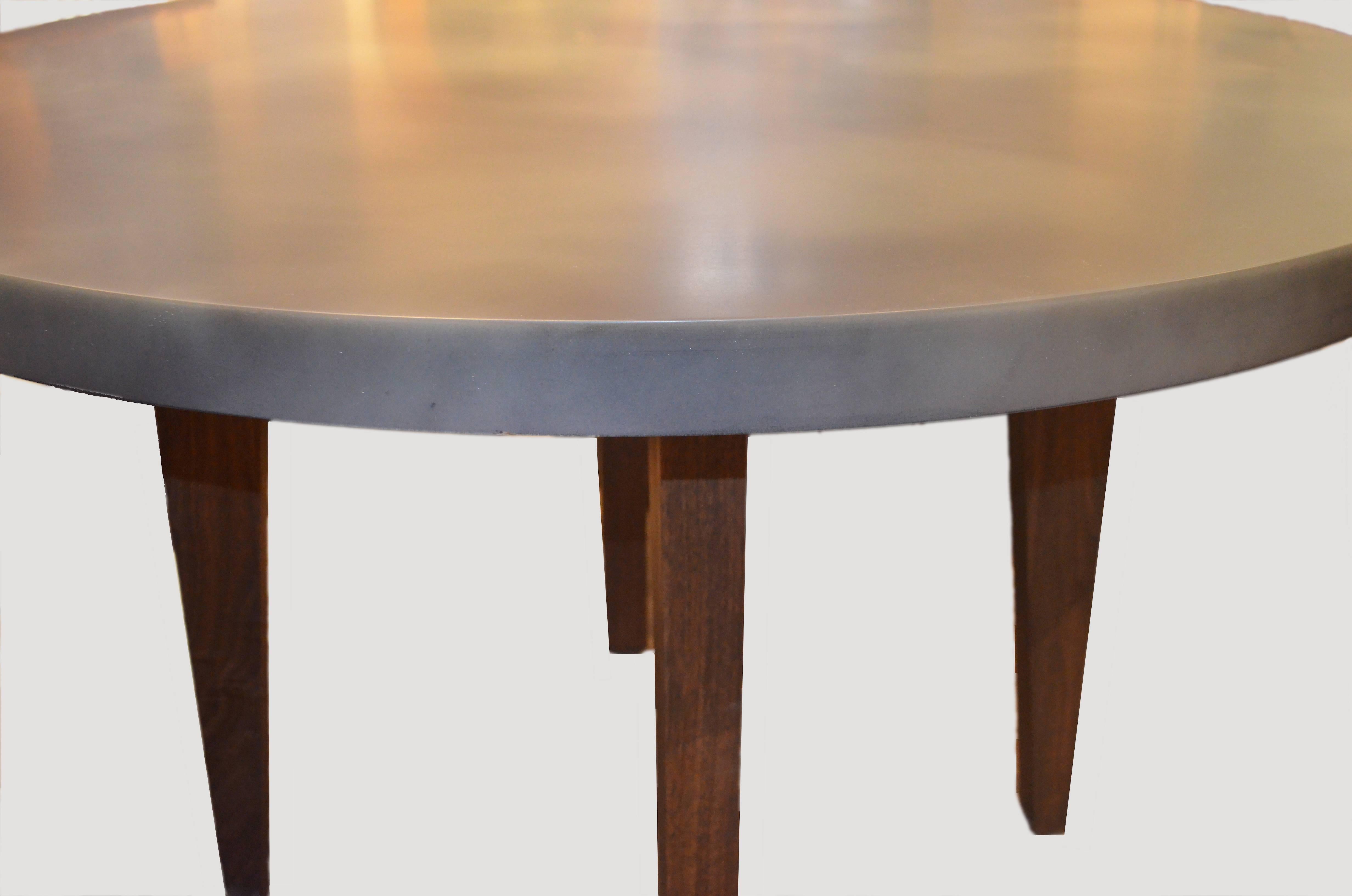 American Andrianna Shamaris Black Walnut Wood Table and Resin Coated Top For Sale