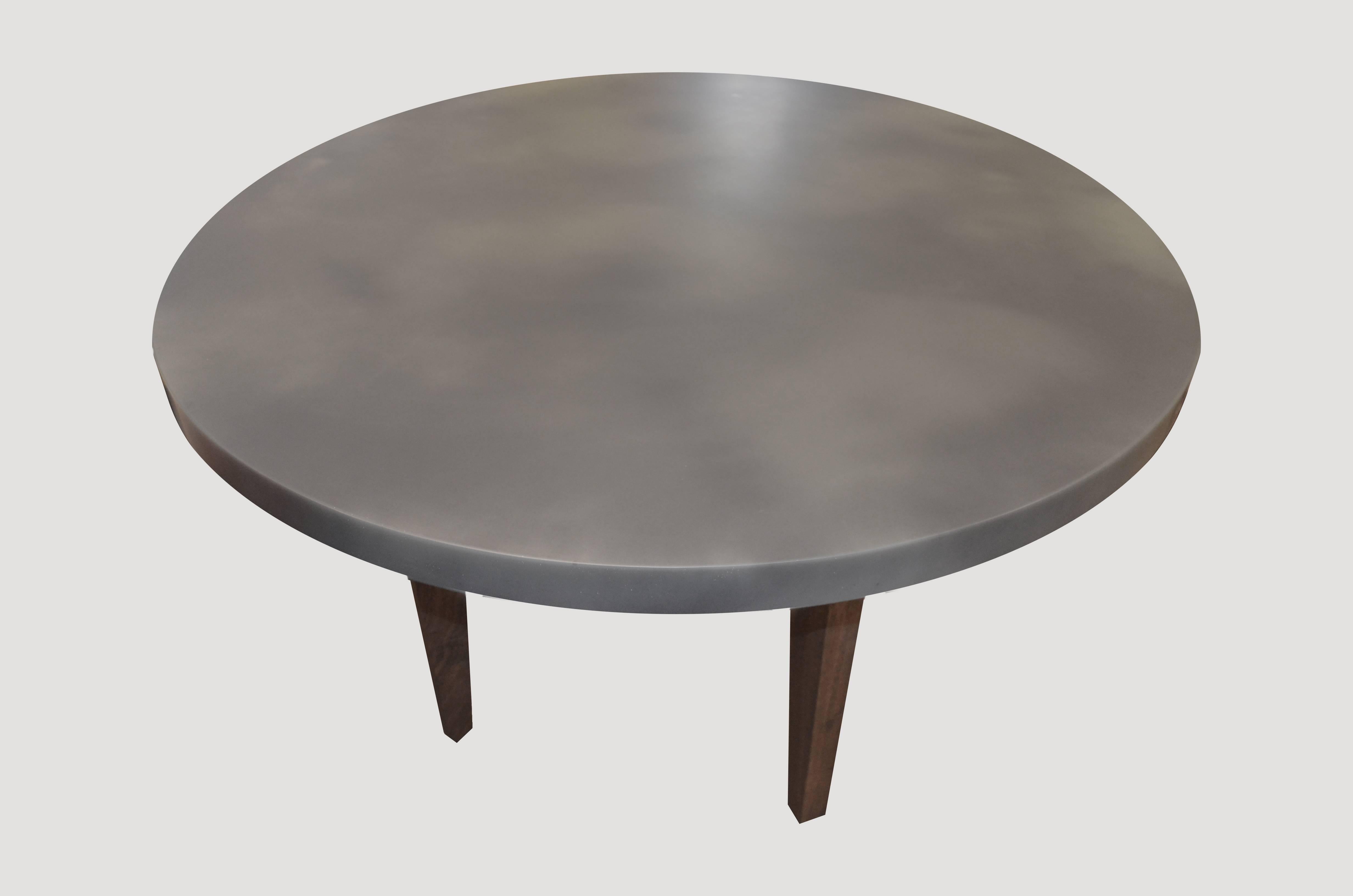Contemporary Andrianna Shamaris Black Walnut Wood Table and Resin Coated Top For Sale