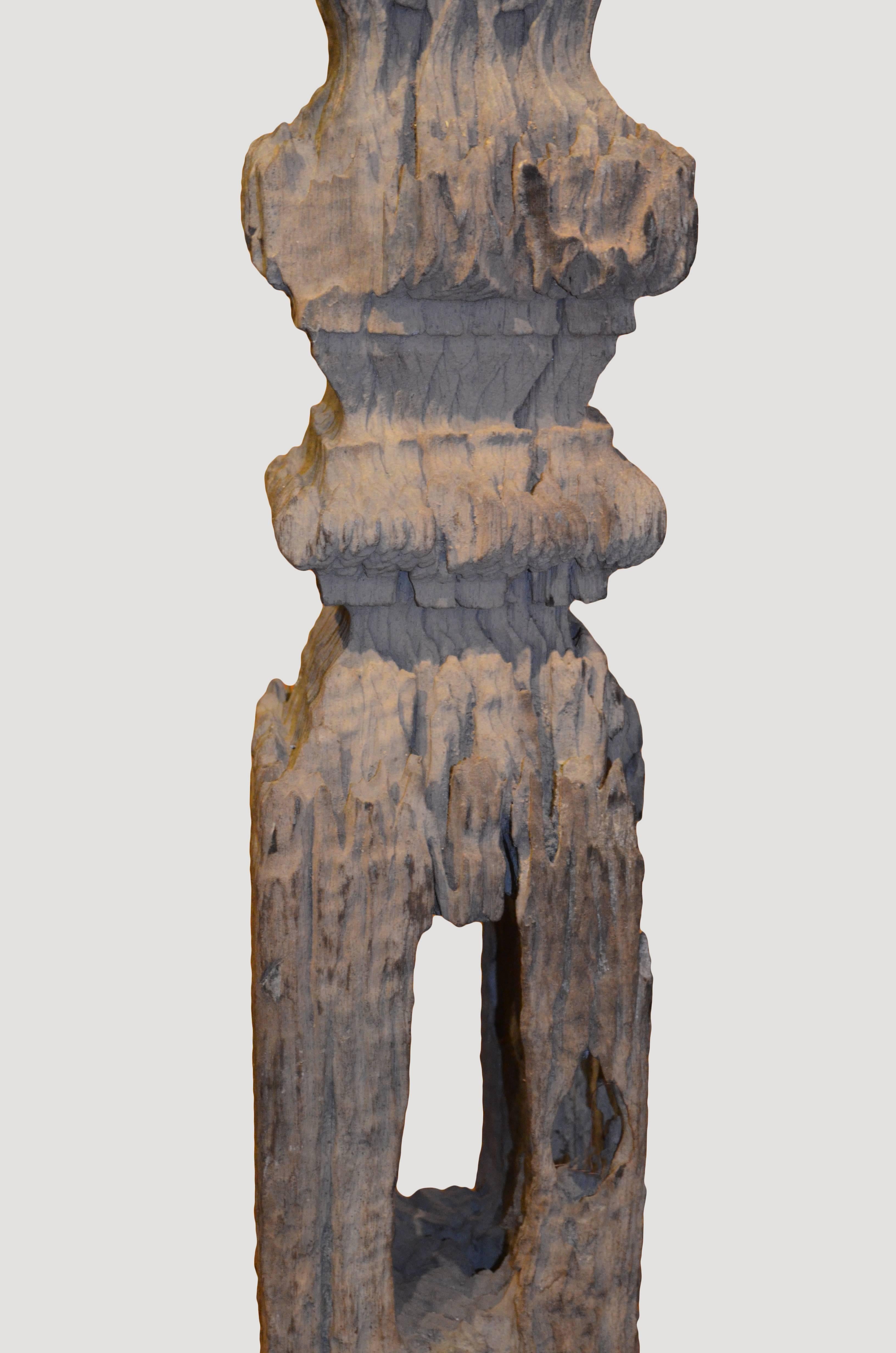 Primitive Andrianna Shamaris Iron Wood Temple Sculpture