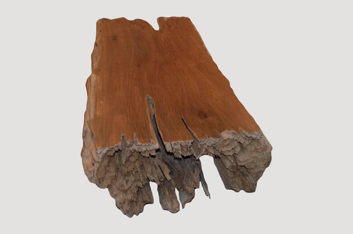 Early 19th Century Andrianna Shamaris Single Slab Teak Wood Coffee Table