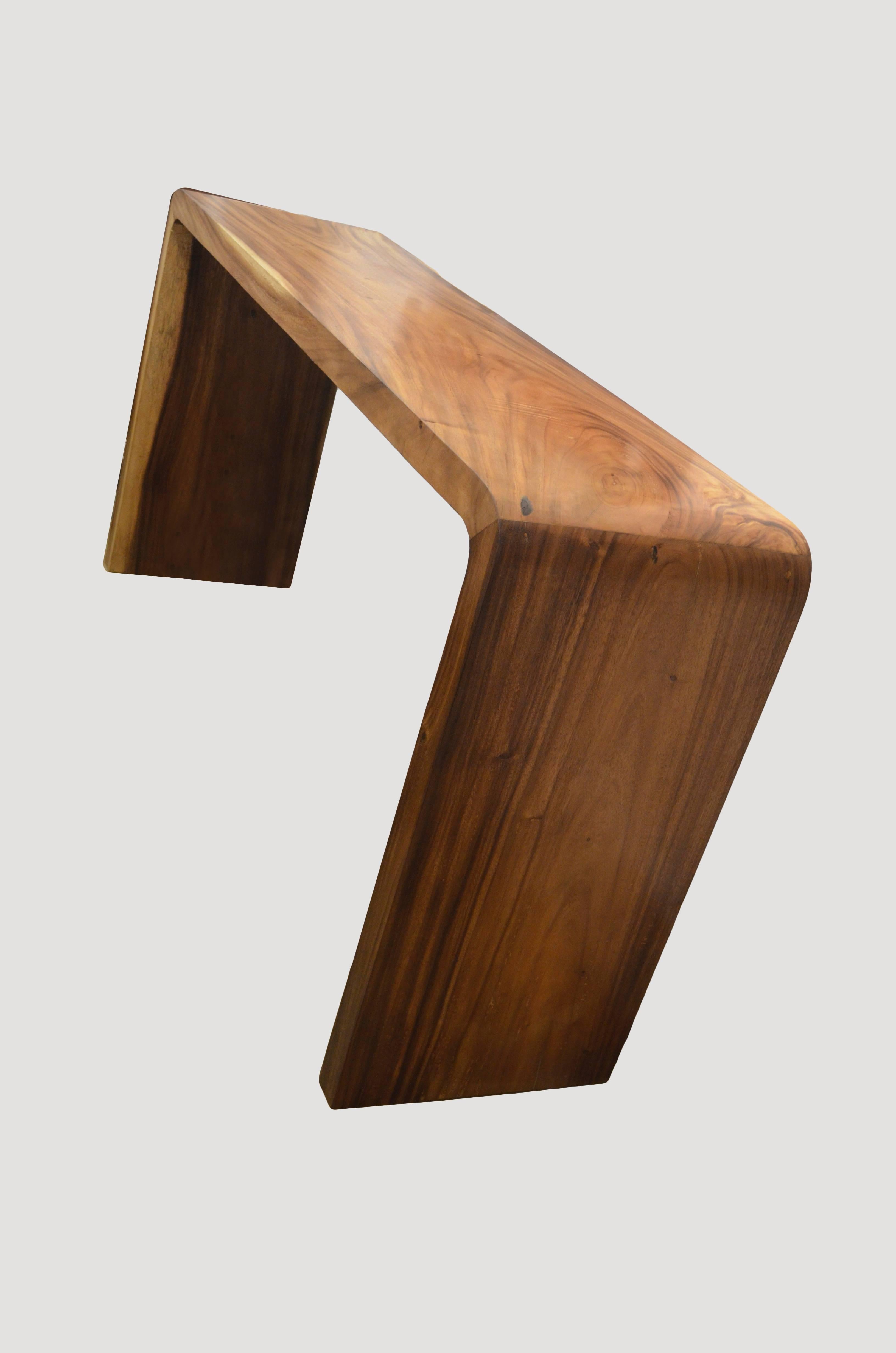 Minimalist console table made from reclaimed suar wood. Custom stains and sizes available.

Andrianna Shamaris. The Leader In Modern Organic Design™