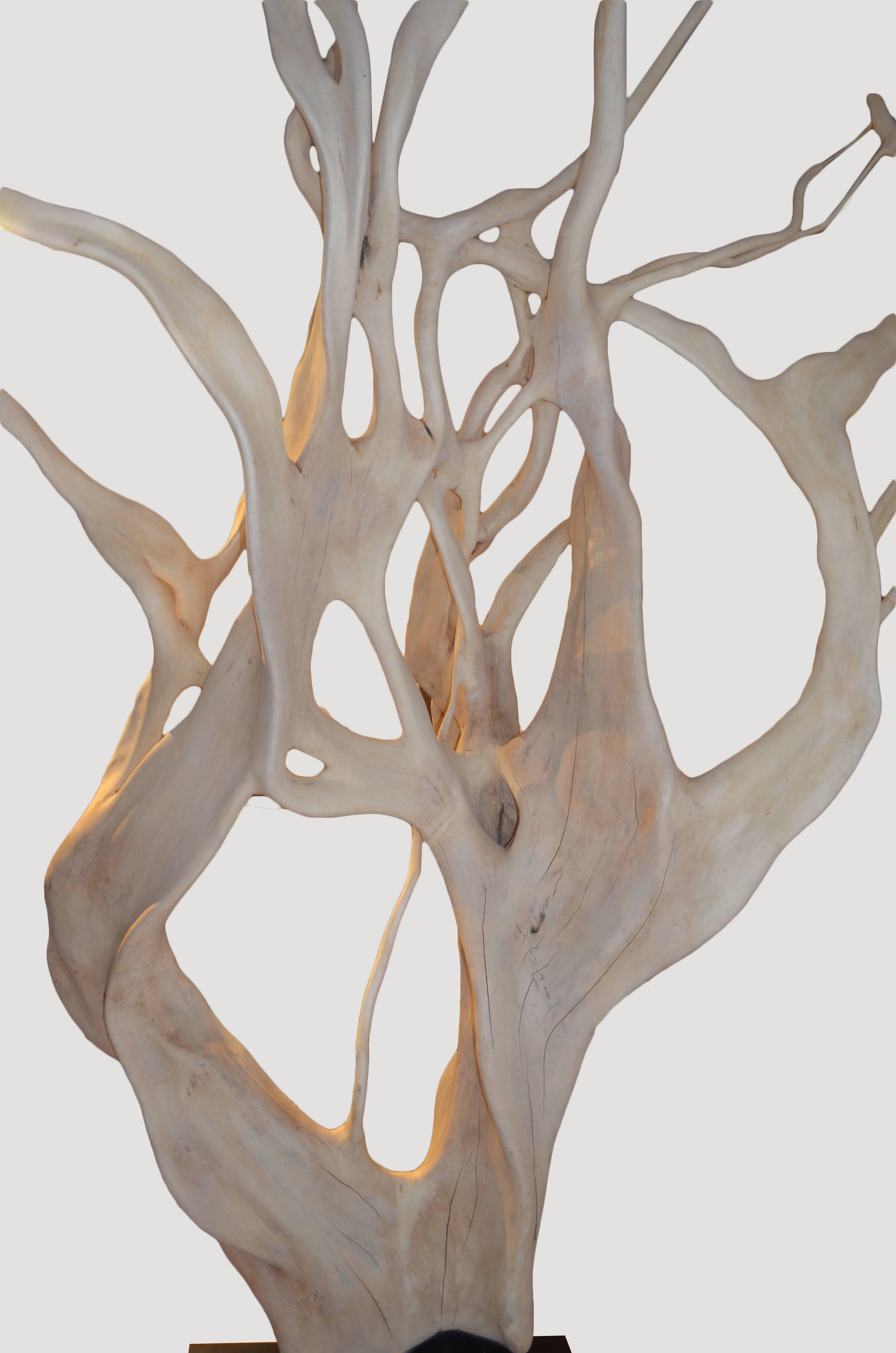 wooden tree sculpture