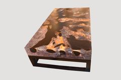 Andrianna Shamaris Cracked Resin Coffee Table with Base