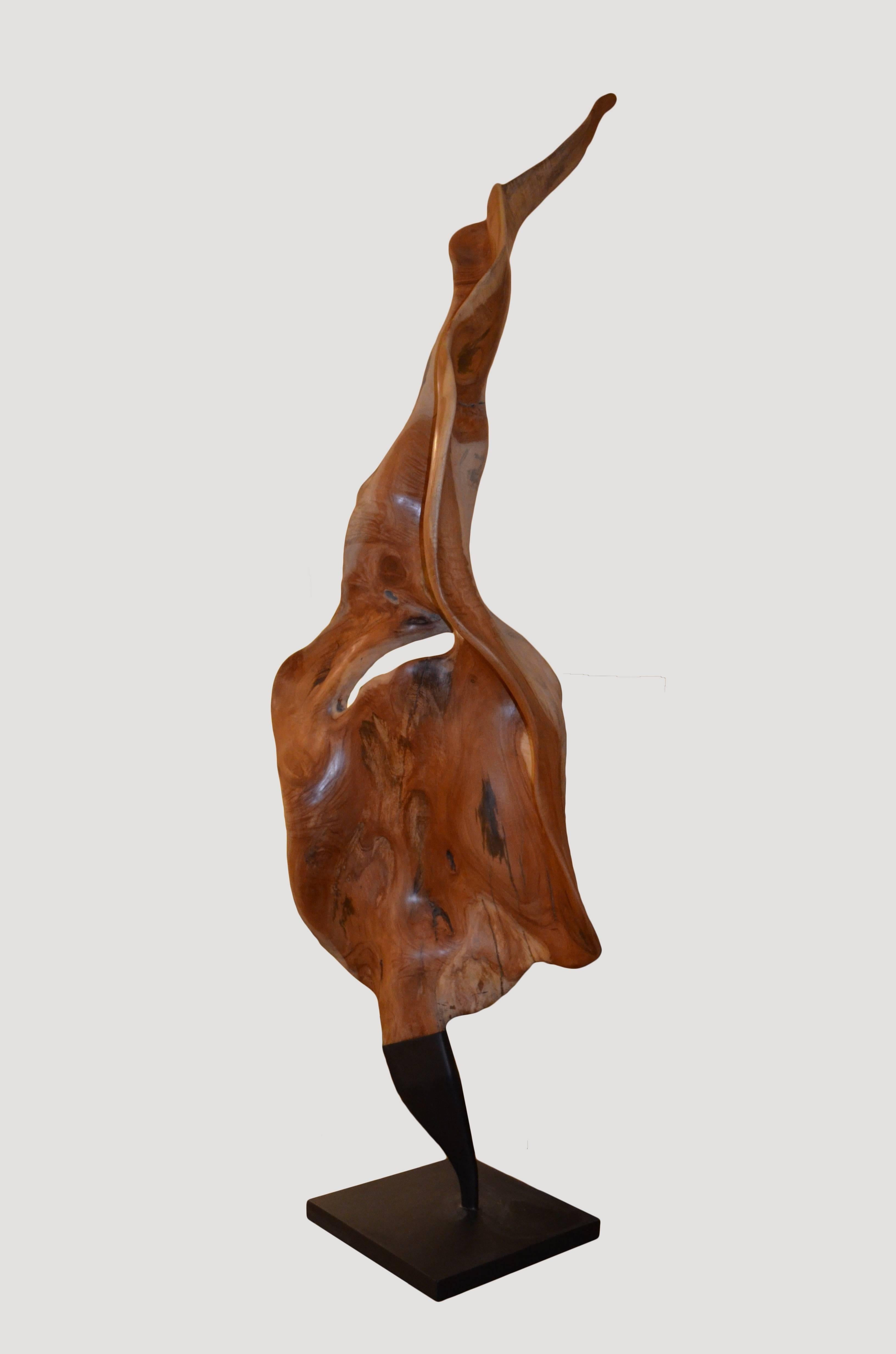Organic Modern Andrianna Shamaris Jackfruit Tree Leaf Sculpture For Sale