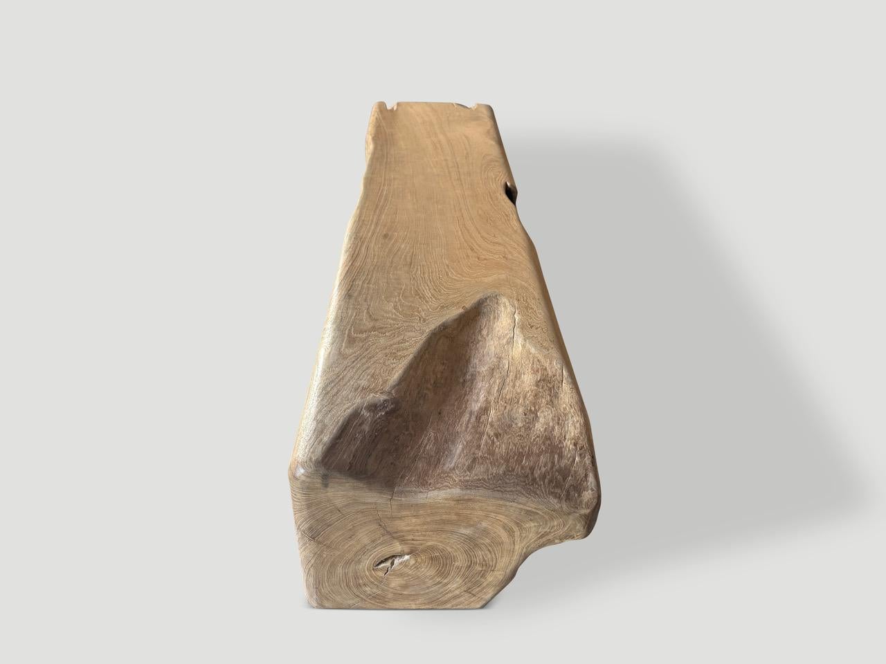 Andrianna Shamaris Ancient Teak Wood Bench In Excellent Condition For Sale In New York, NY