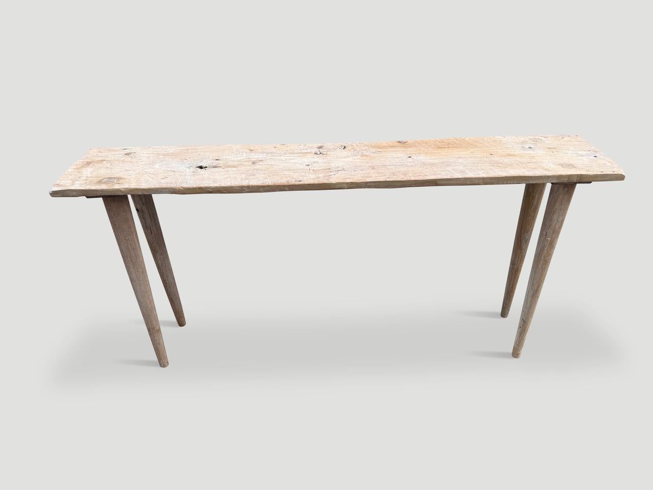 Andrianna Shamaris St. Barts Teak Wood Console Table In Excellent Condition For Sale In New York, NY