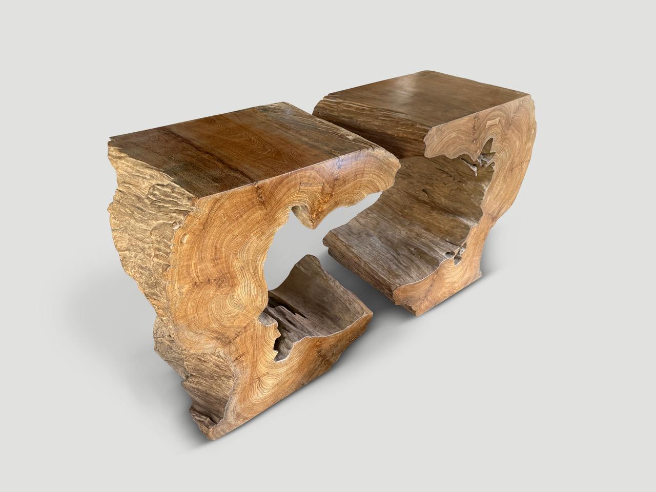 Andrianna Shamaris Sculptural Teak Wood Console Or Pedestal For Sale 1