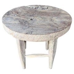 Andrianna Shamaris St. Barts Round Teak Wood Side Table