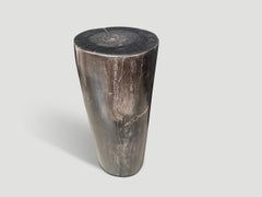 Andrianna Shamaris Minimalist Column Petrified Wood Side Table