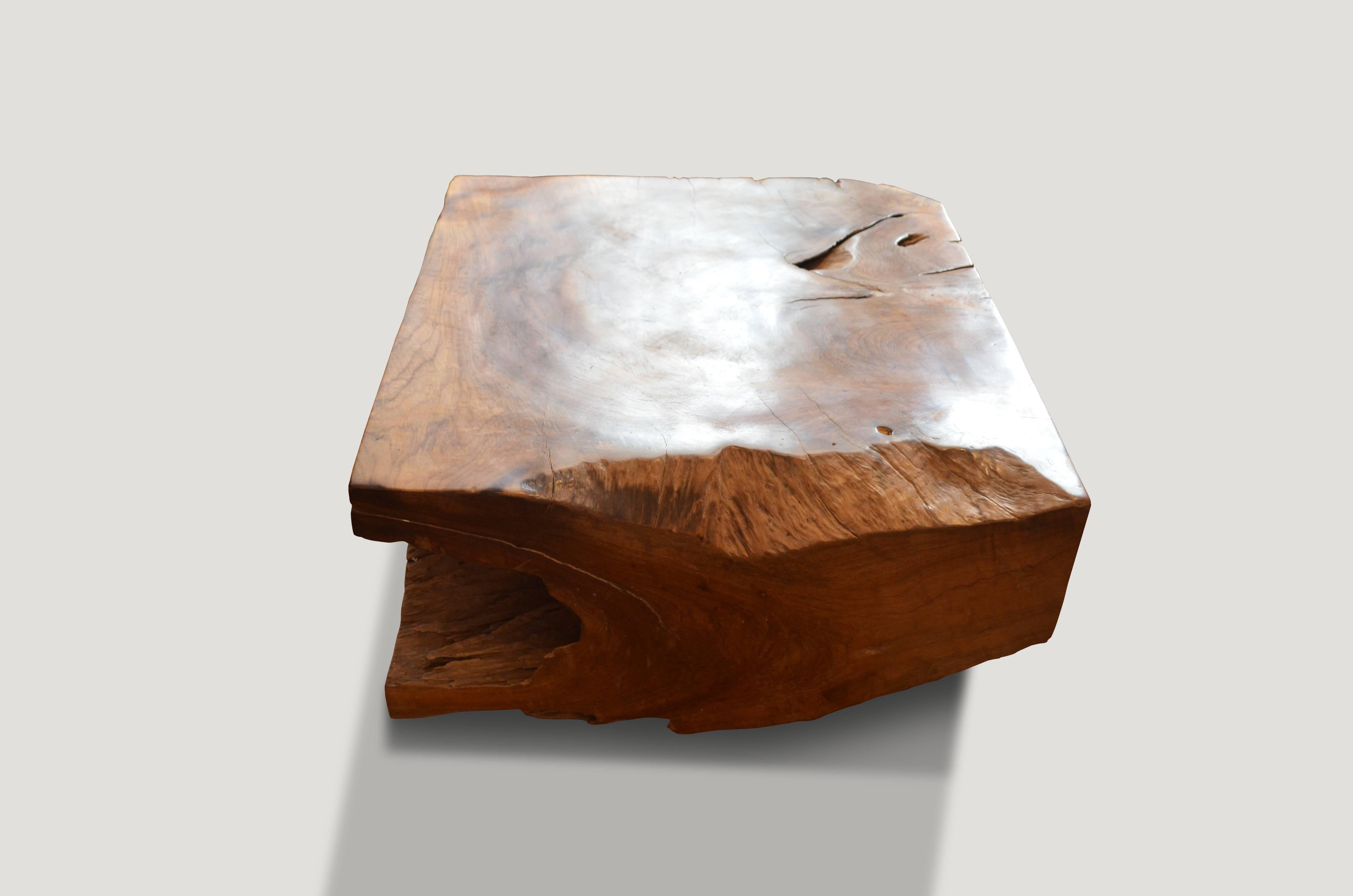 Andrianna Shamaris Natural Teak Wood Coffee Table or Bench In Excellent Condition In New York, NY