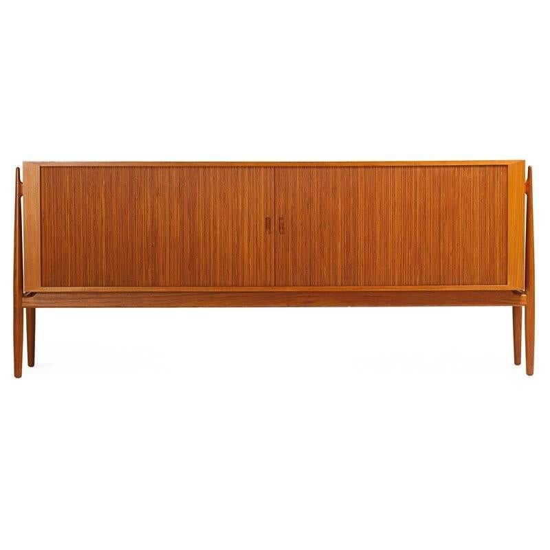 Finn Juhl Nv54 Sideboard with Tambour Doors by Niels Vodder