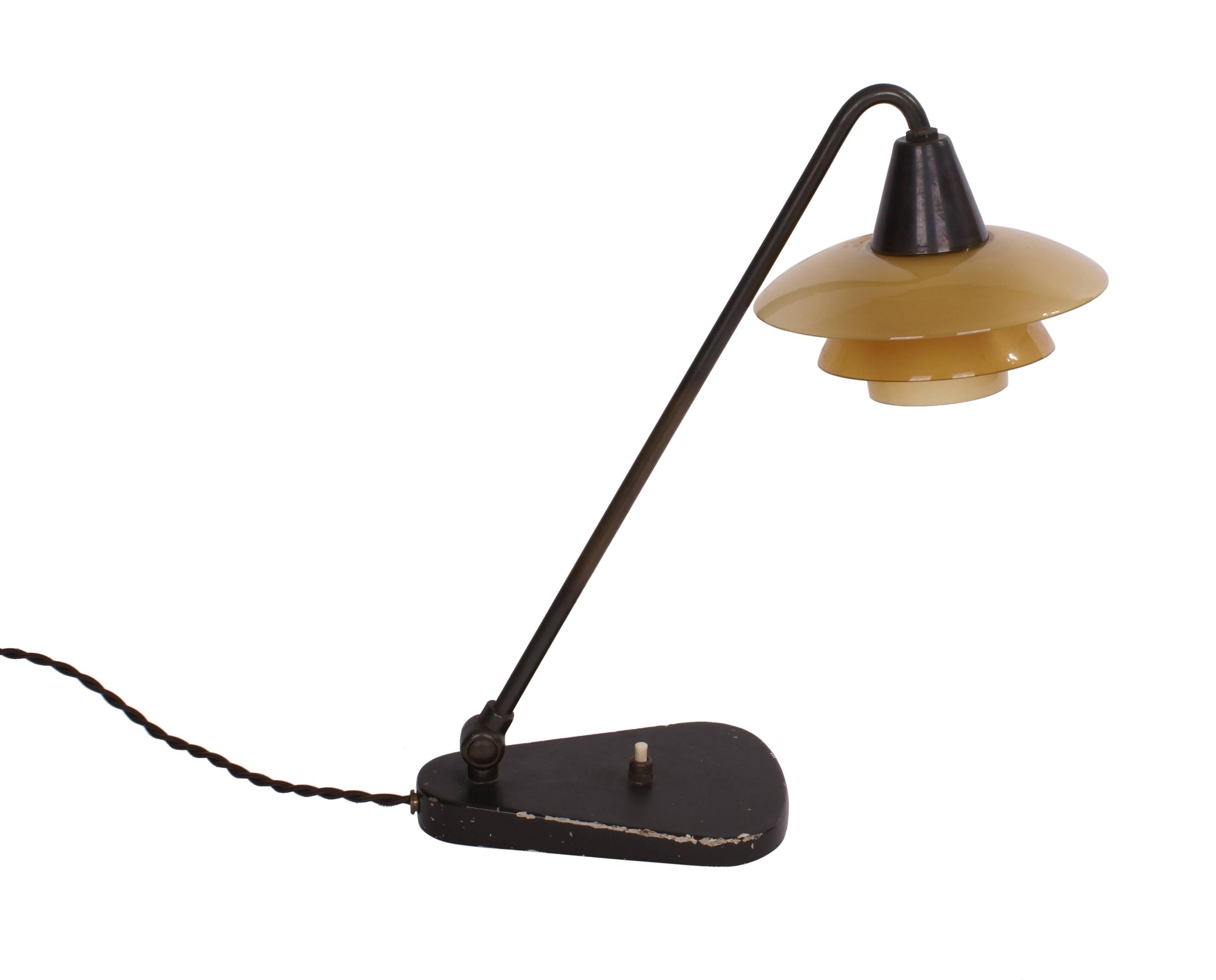 Piano lamp by Poul Henningsen. Made by Louis Poulsen in the 1940s. Stamped 