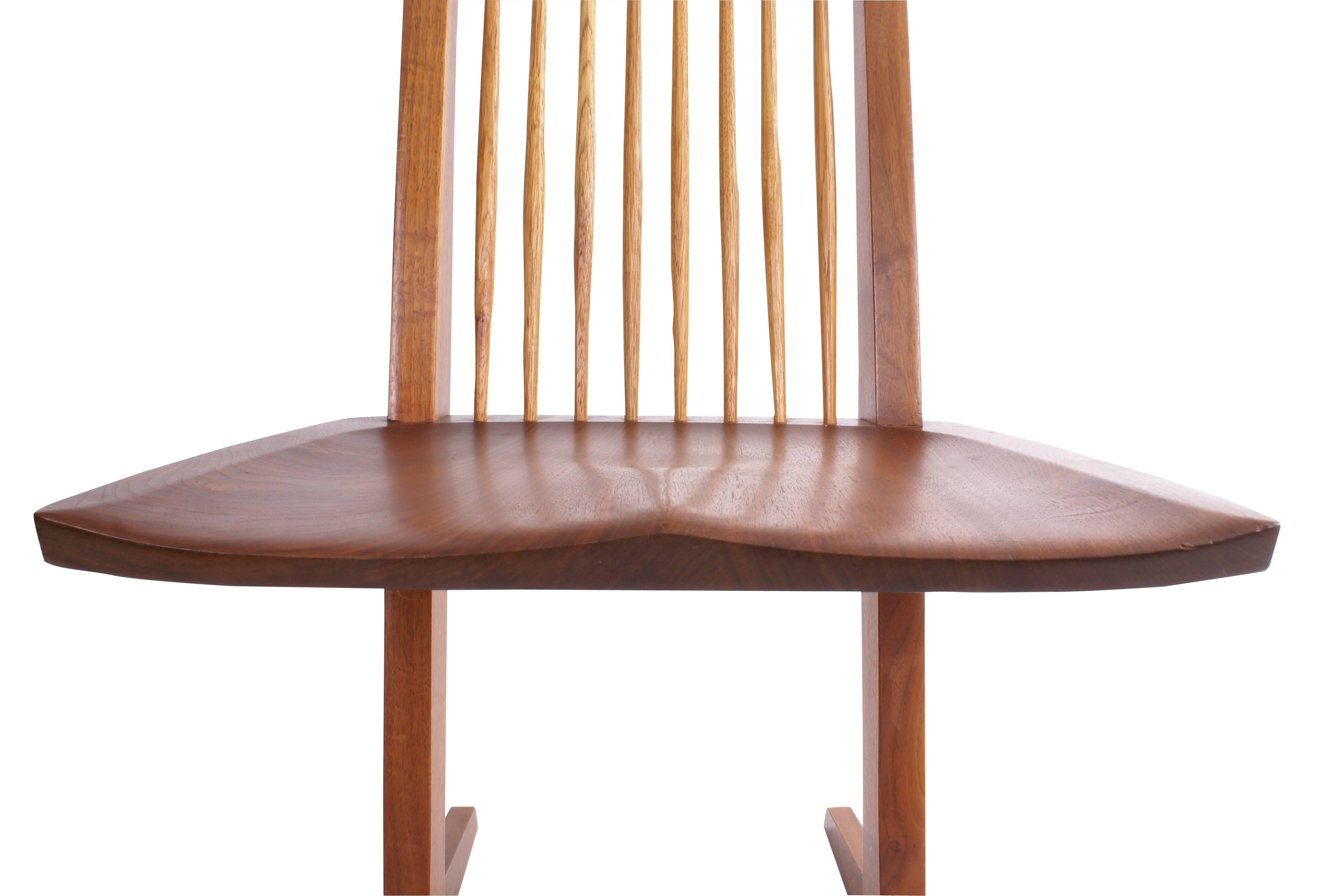 Mid-Century Modern George Nakashima Set of Eight Conoid Dining Chairs, 1965 For Sale
