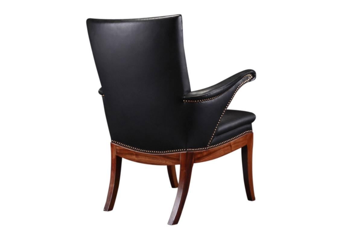 Danish Frits Henningsen 1930s Easy Chair in Cuban Mahogany